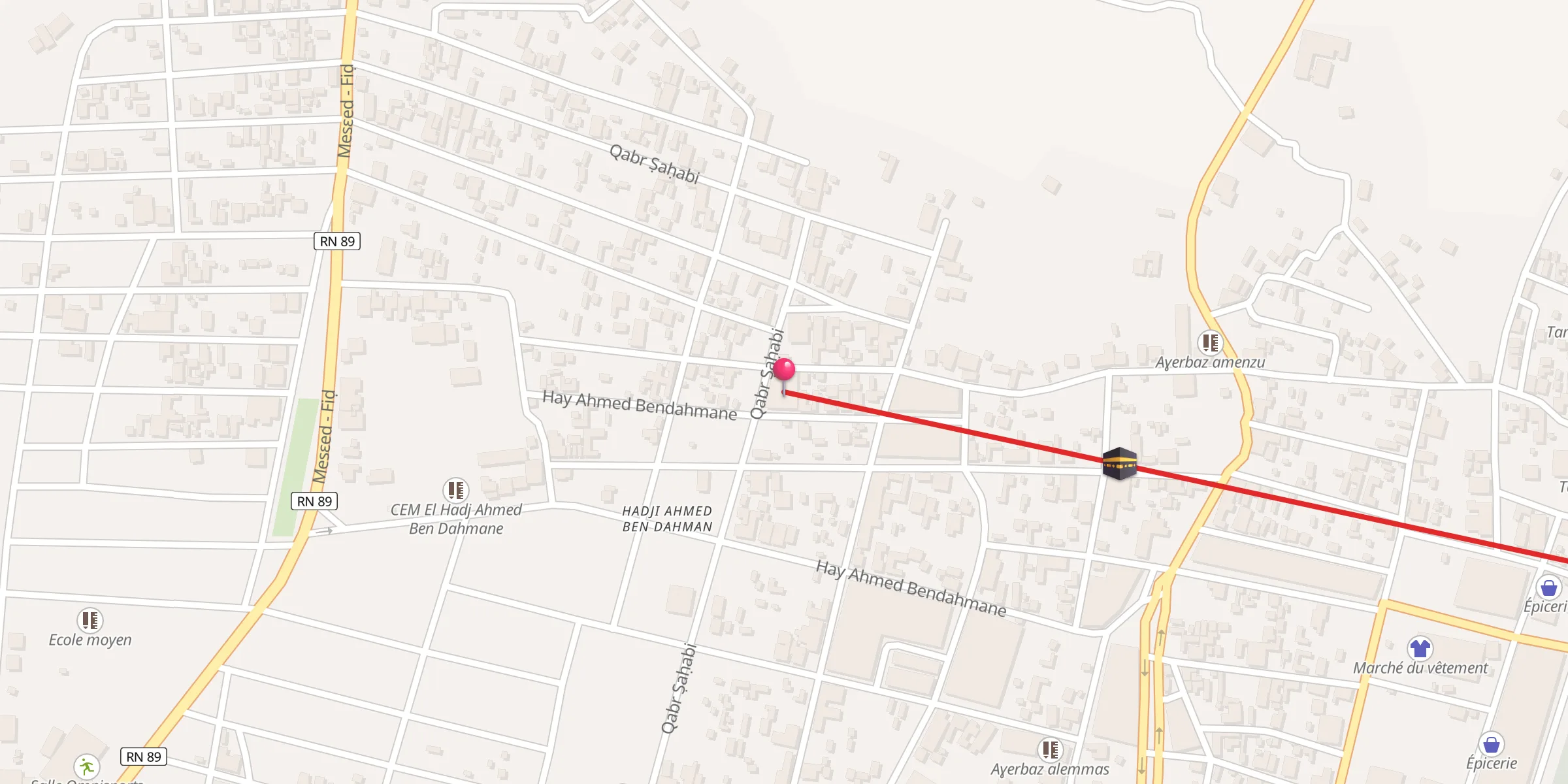 Carte de localisation : مسجد الحاج أحمد بن دحمان