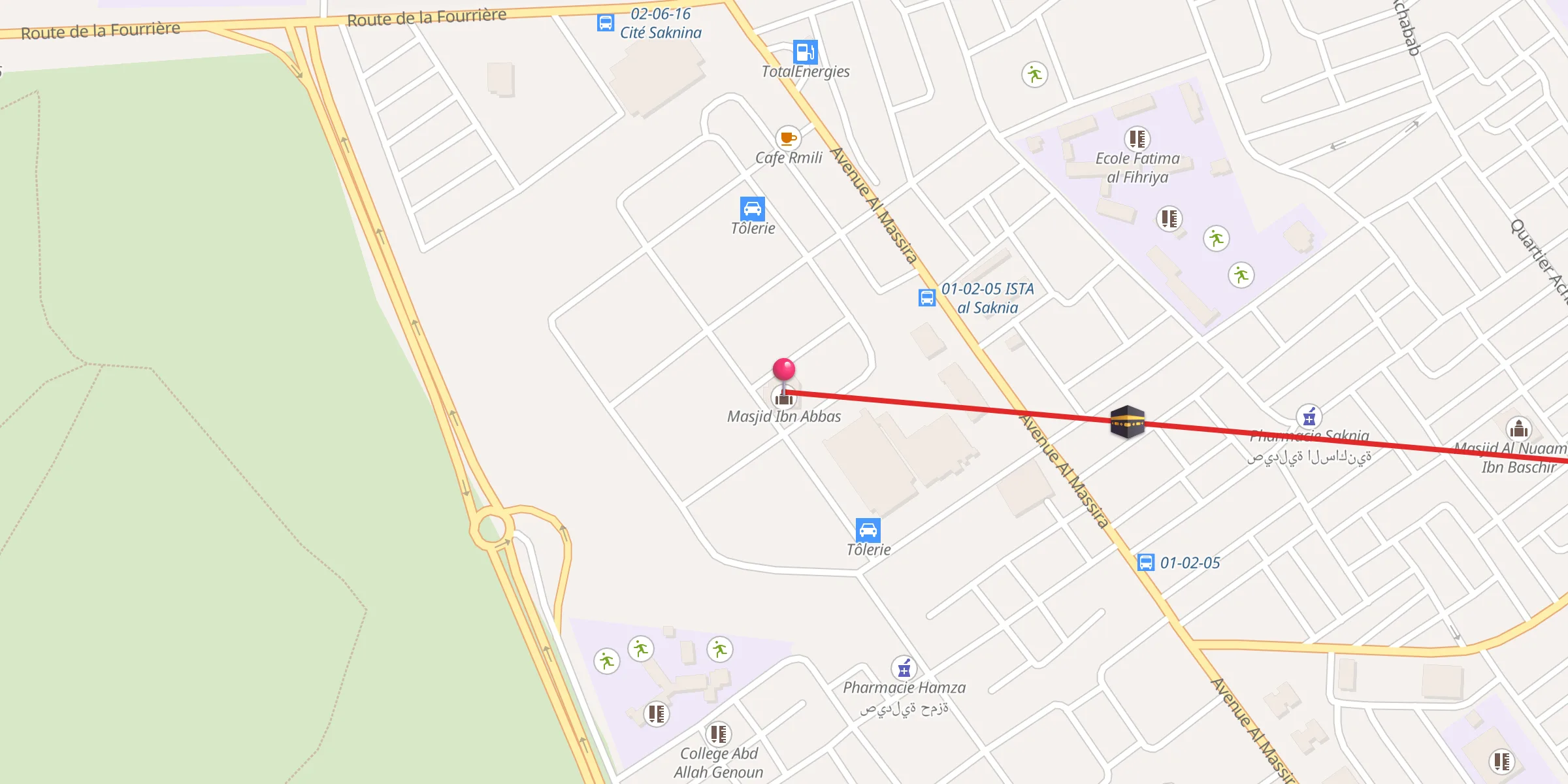 Carte de localisation : Masjid Ibn Abbas