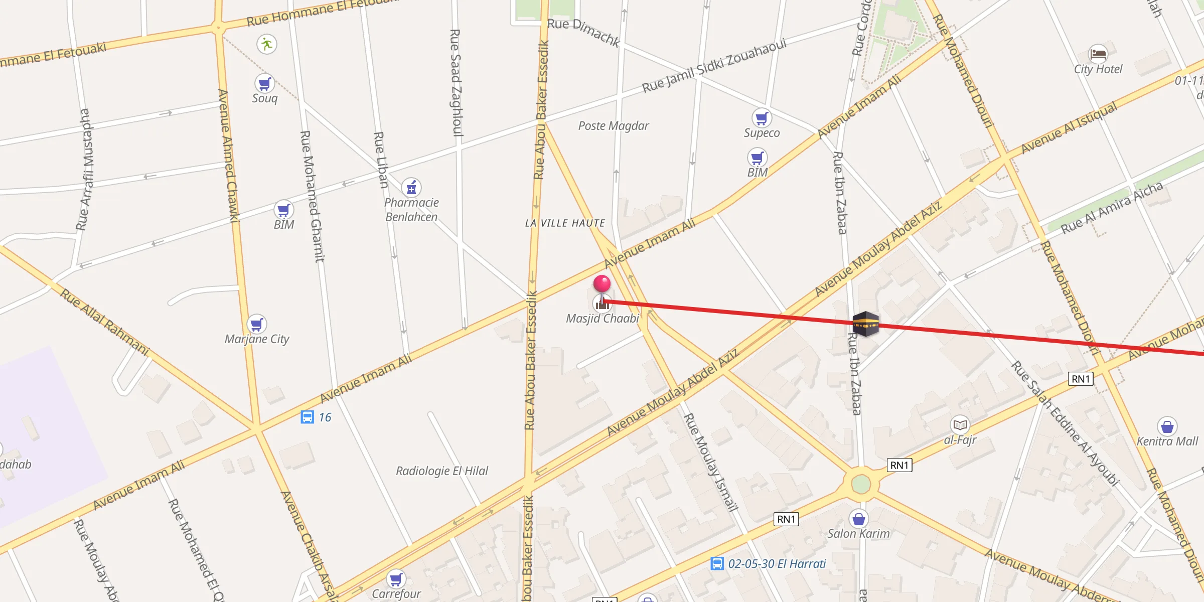 Carte de localisation : Masjid Chaabi