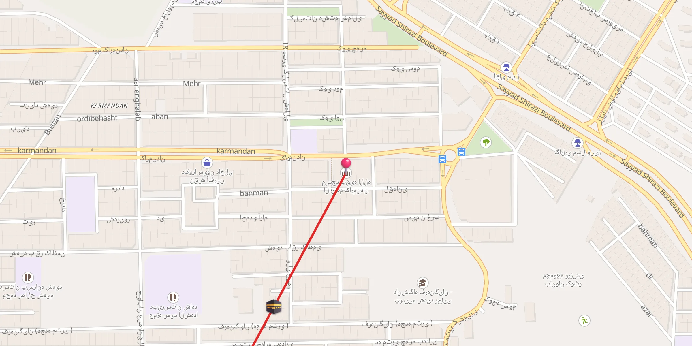 Carte de localisation : مسجد بقیه الله الاعظم کارمندان
