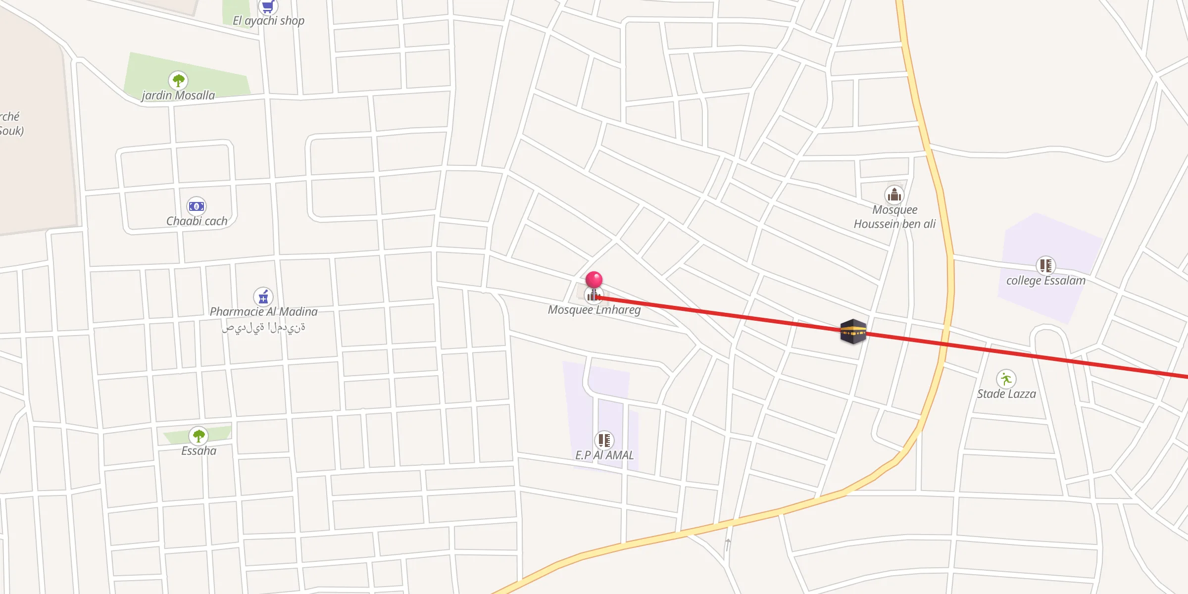 Carte de localisation : Mosquee Lmhareg