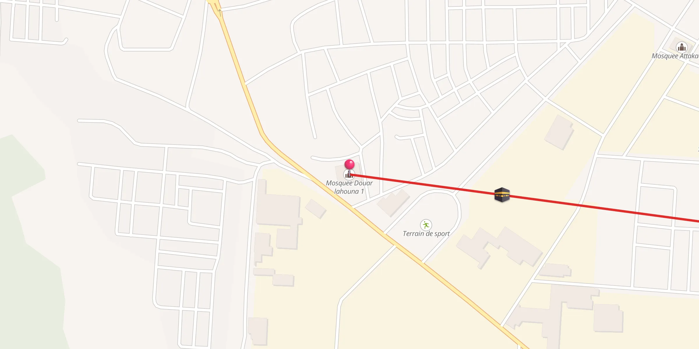 Carte de localisation : Mosquee Douar lahouna 1