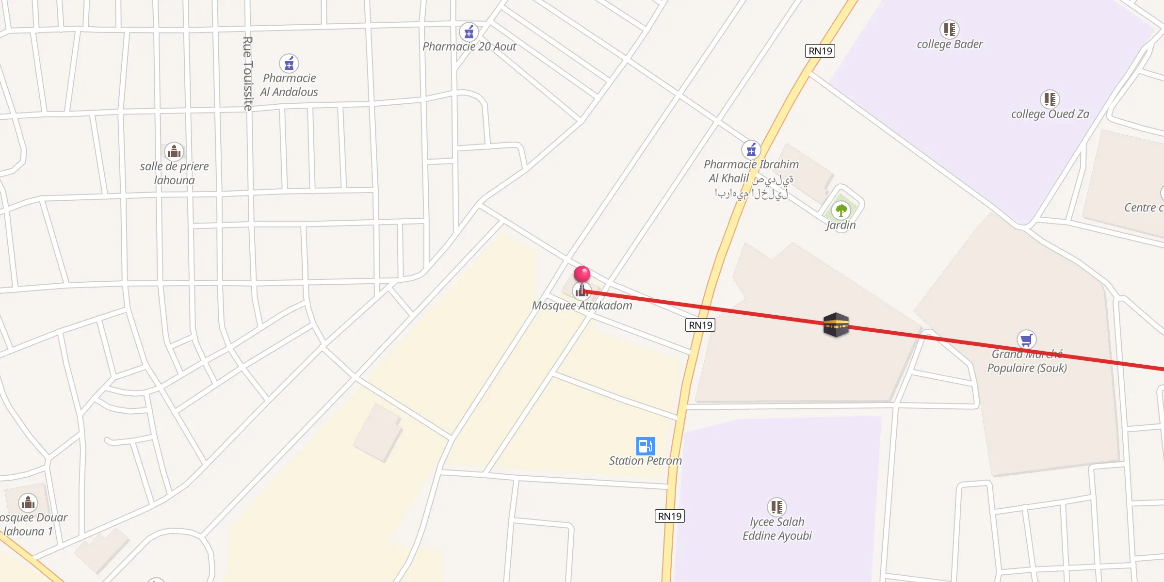 Carte de localisation : Mosquee Attakadom