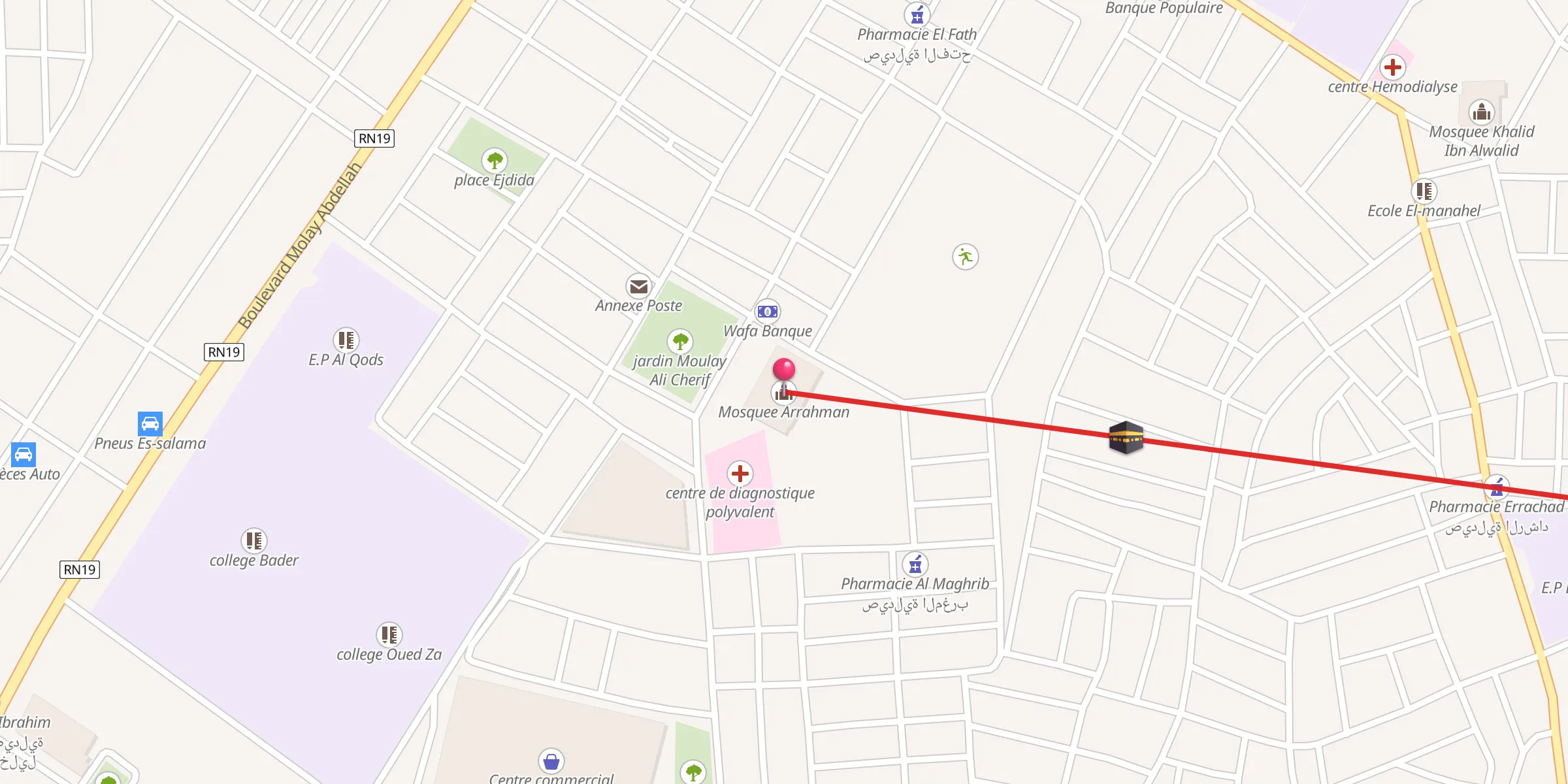 Carte de localisation : Mosquee Arrahman