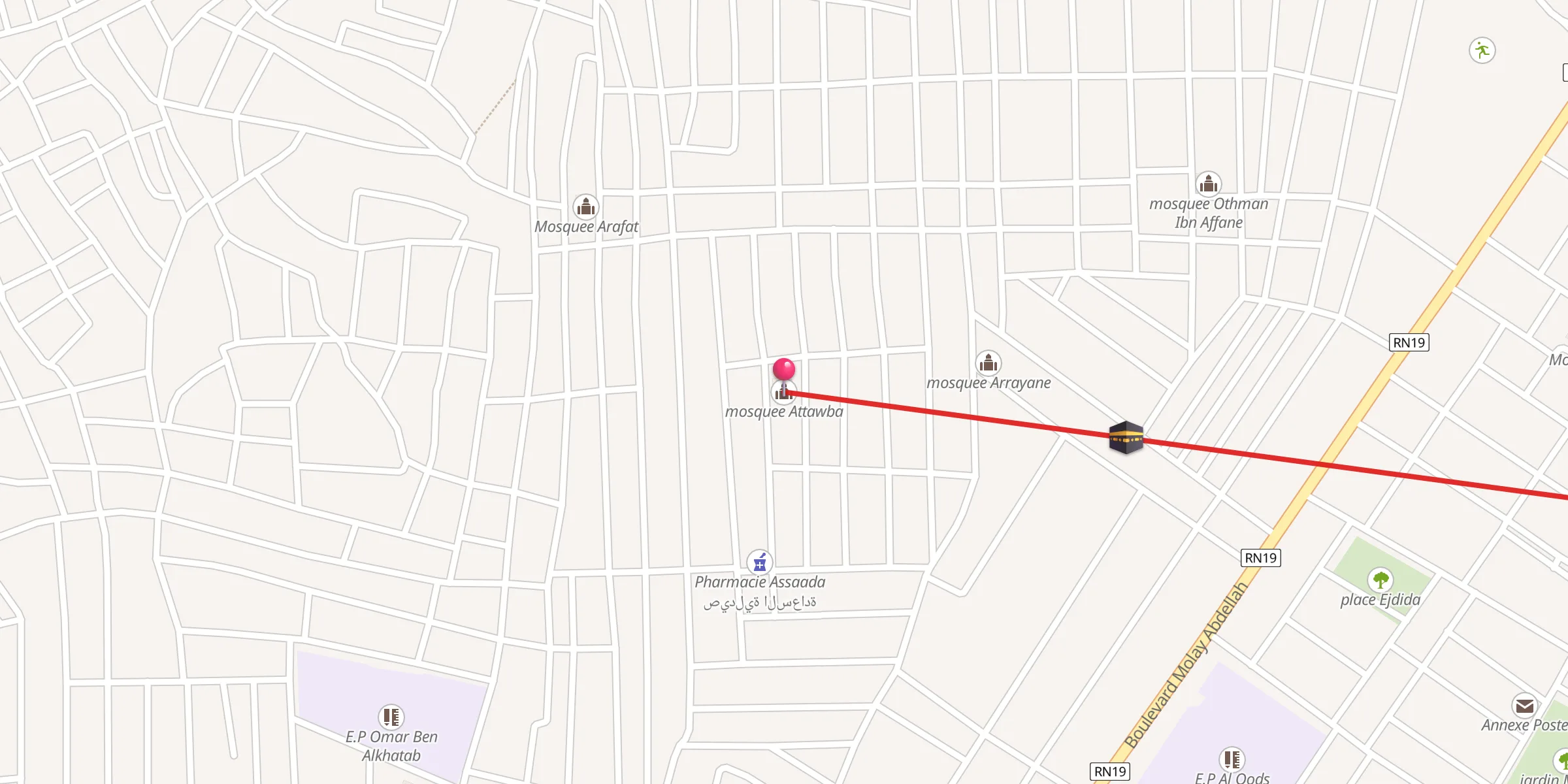 Carte de localisation : mosquee Attawba