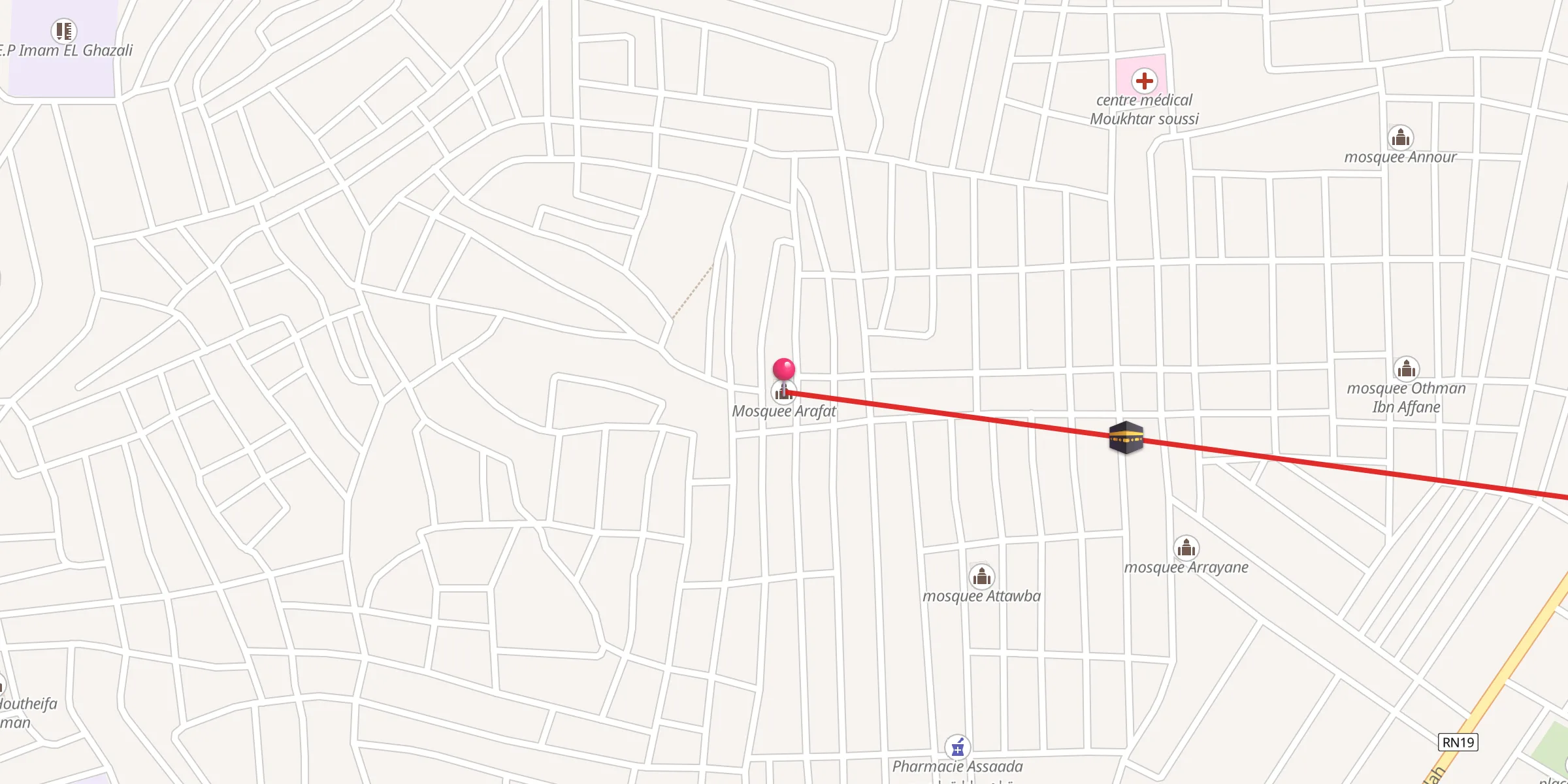 Carte de localisation : Mosquee Arafat