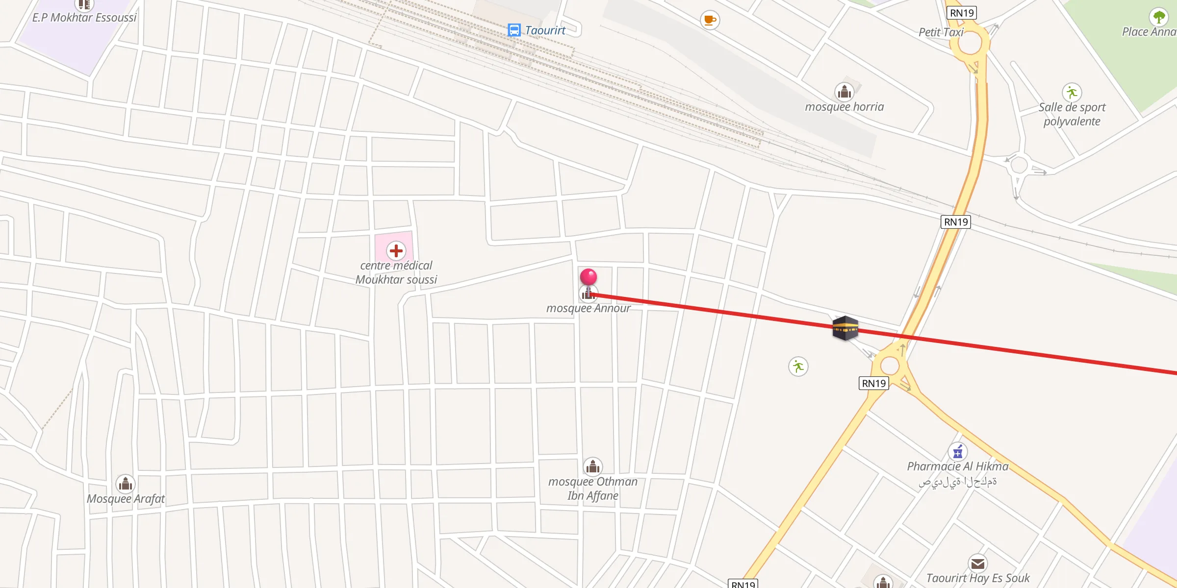 Carte de localisation : mosquee Annour