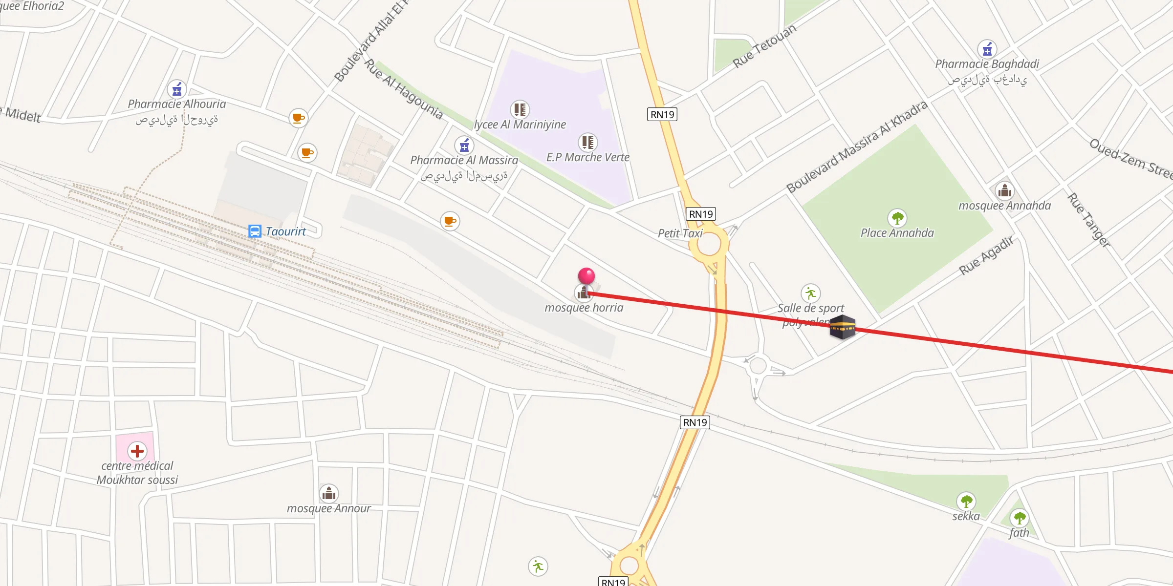 Carte de localisation : mosquee horria