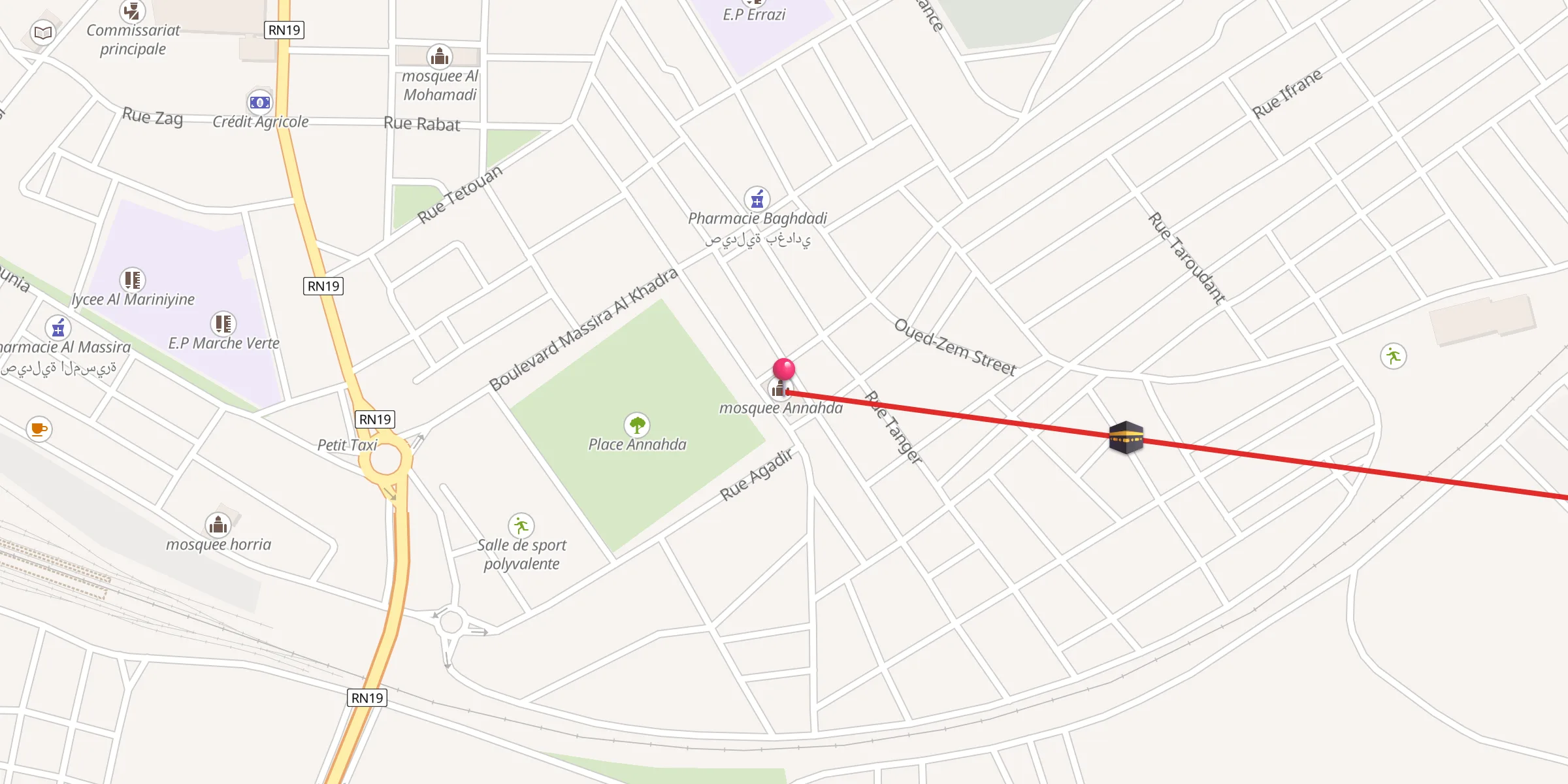 Carte de localisation : mosquee Annahda