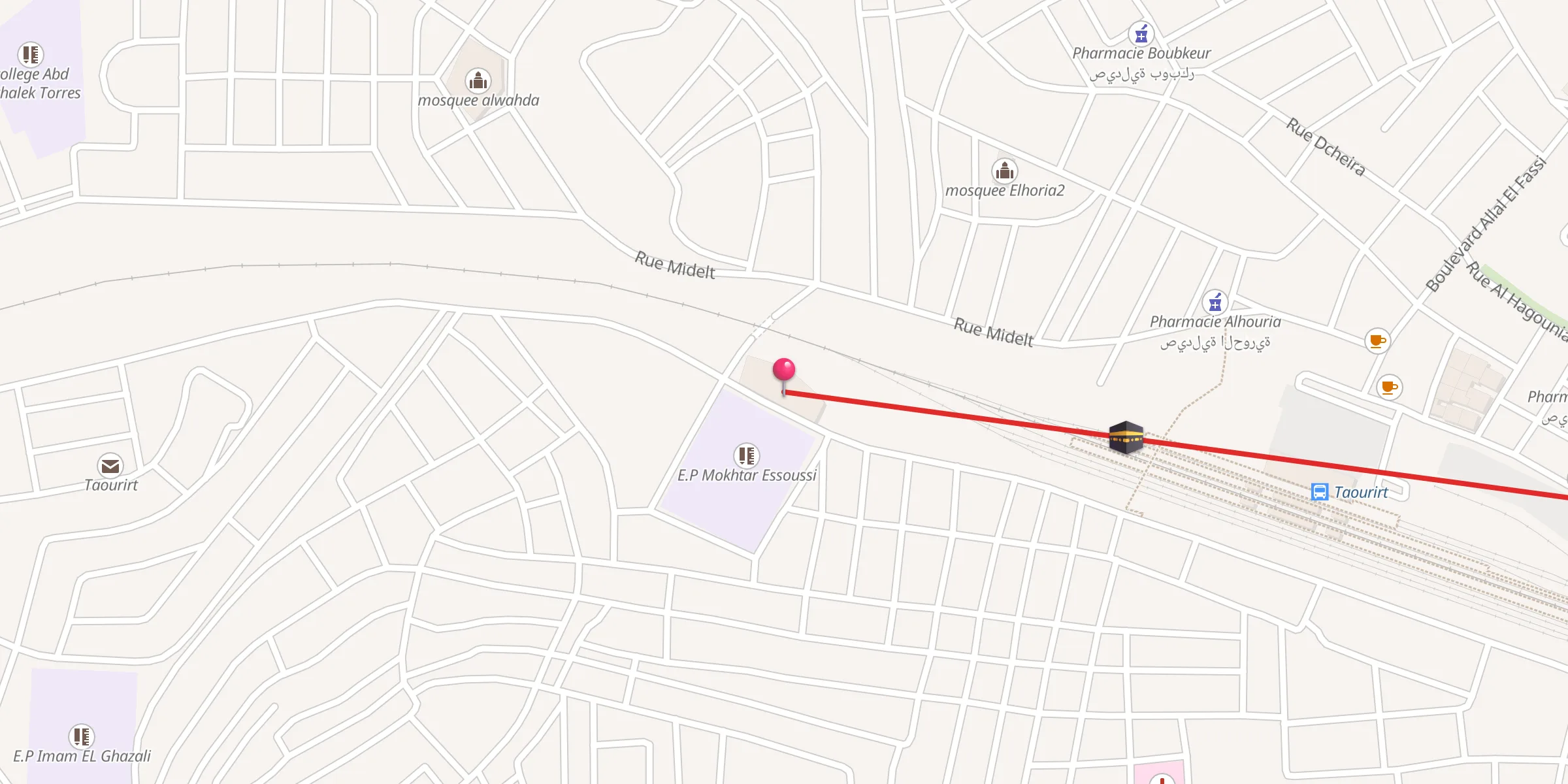 Carte de localisation : mosquee Mokhtar Essoussi