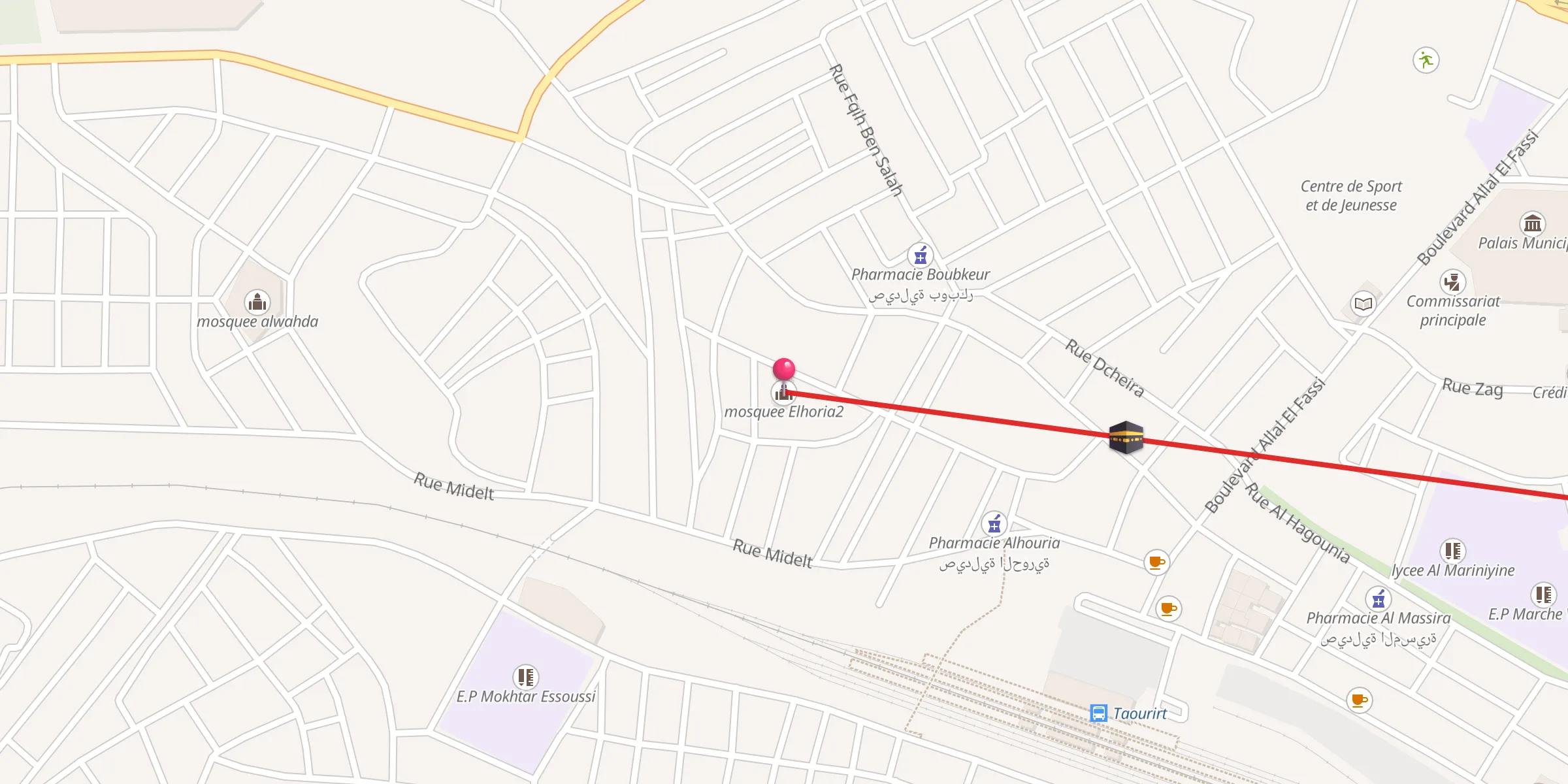 Carte de localisation : mosquee Elhoria2