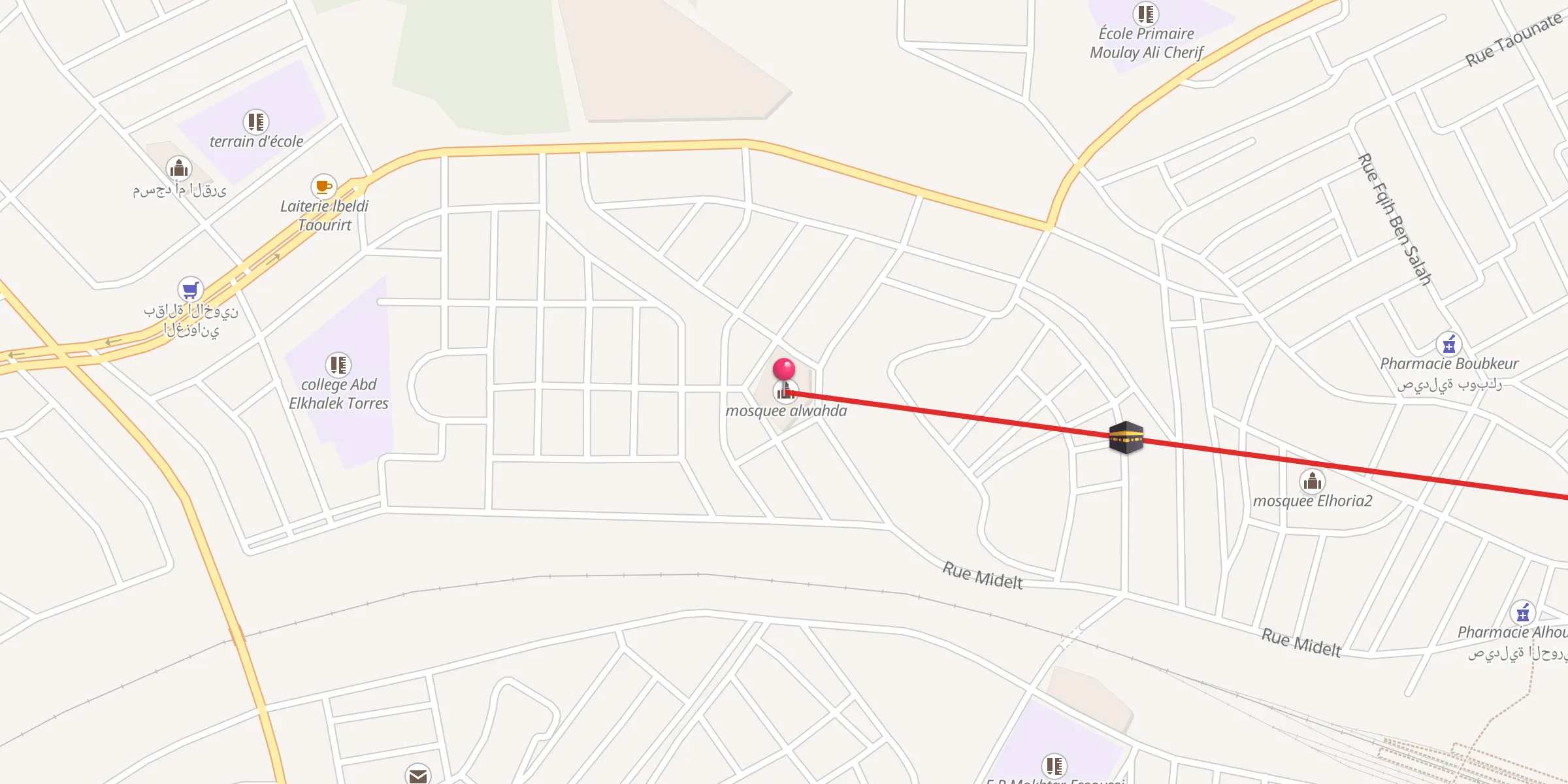 Carte de localisation : mosquee alwahda