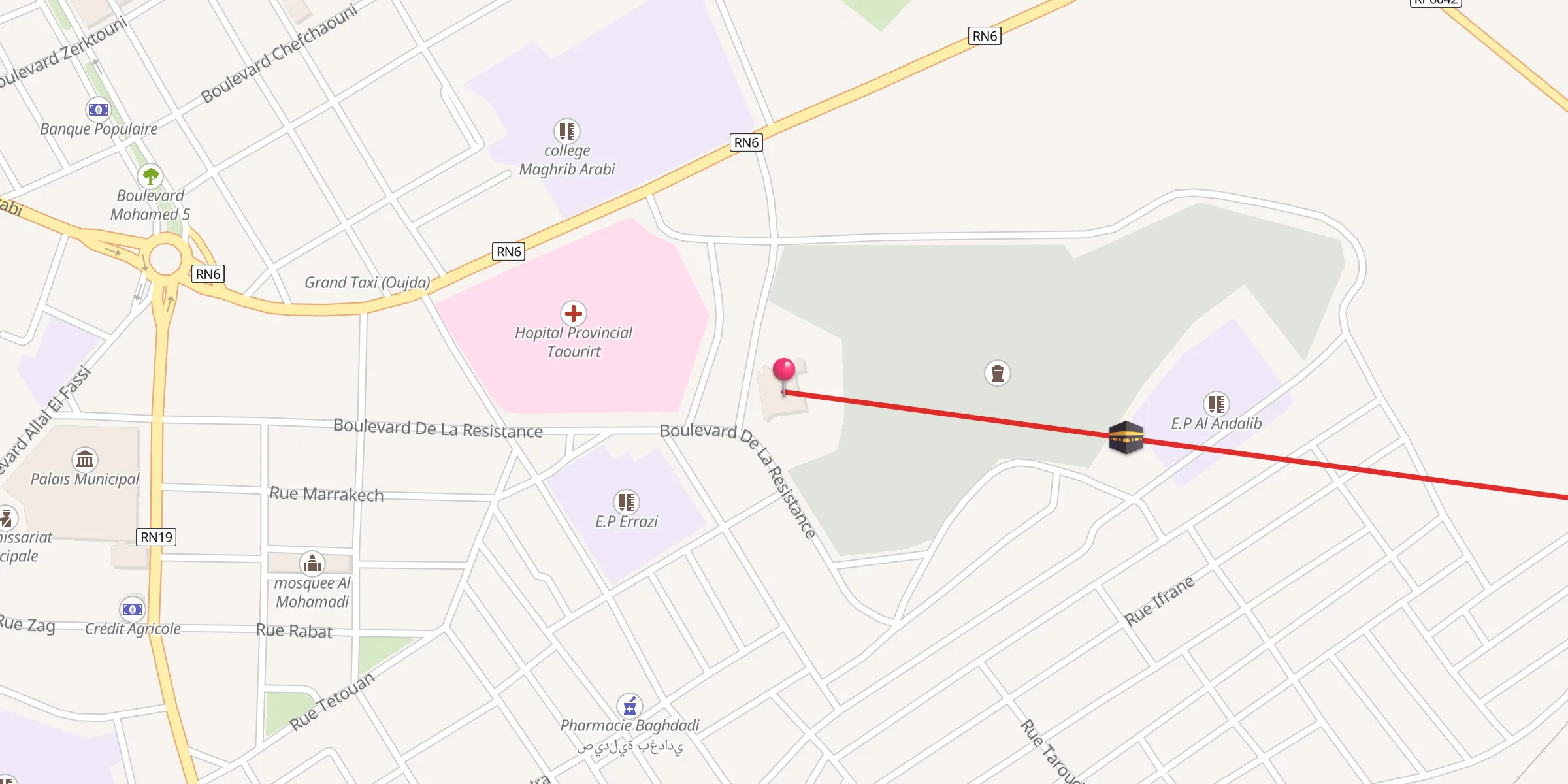 Carte de localisation : mosquee Imam Nafie