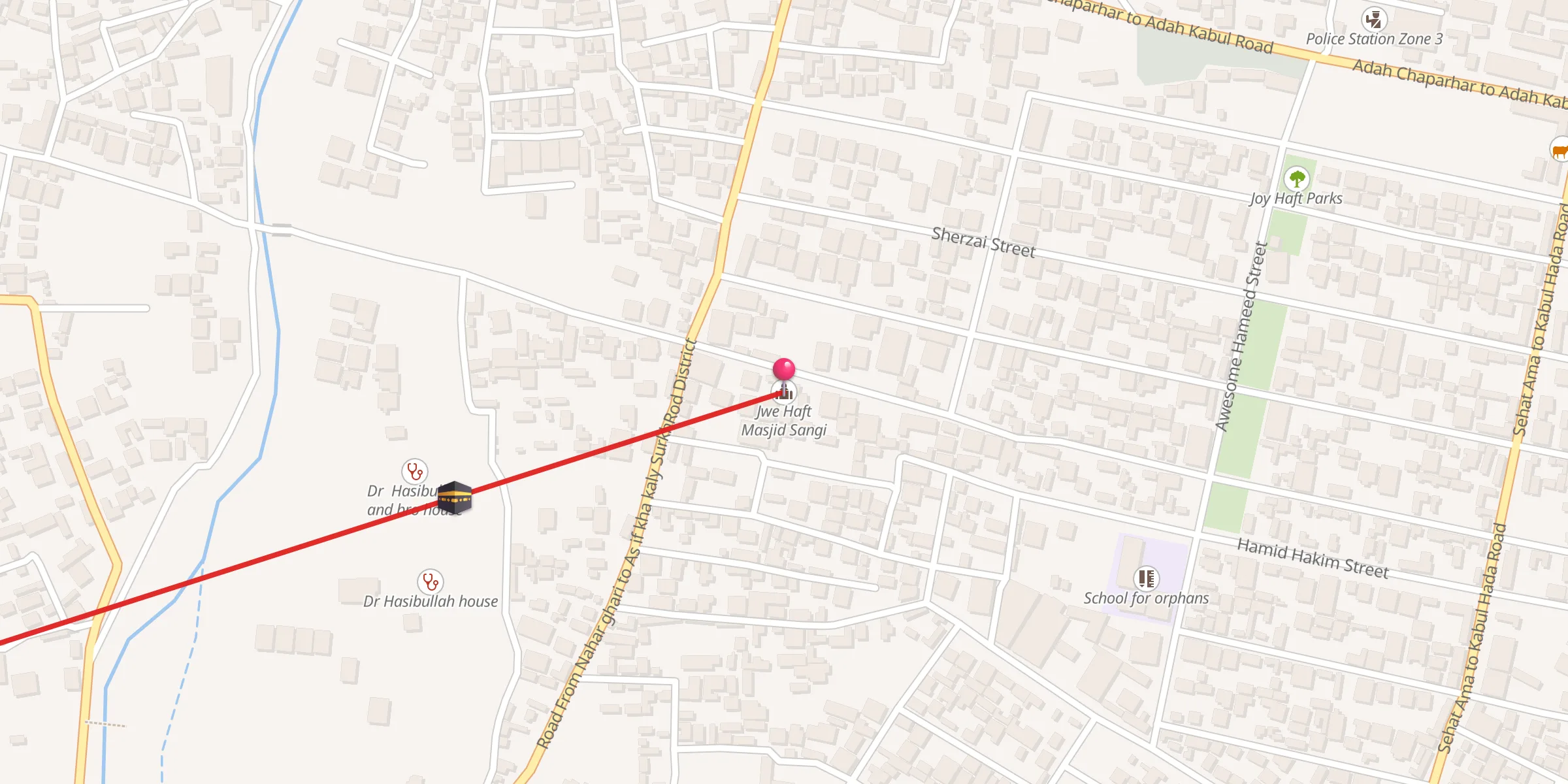Carte de localisation : Jwe Haft Masjid Sangi
