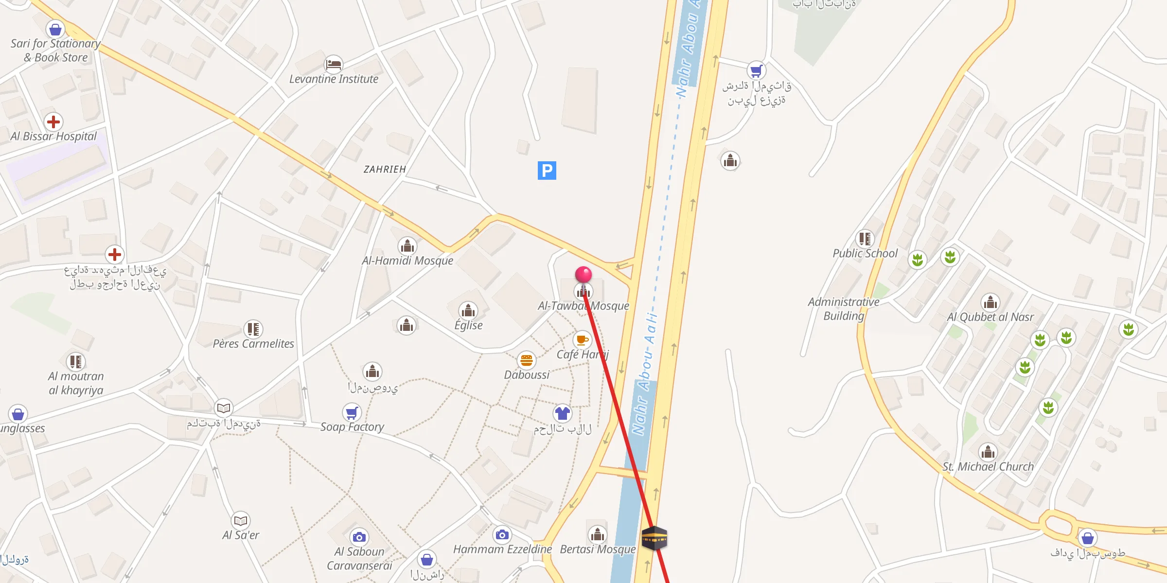 Carte de localisation : Al-Tawbat Mosque