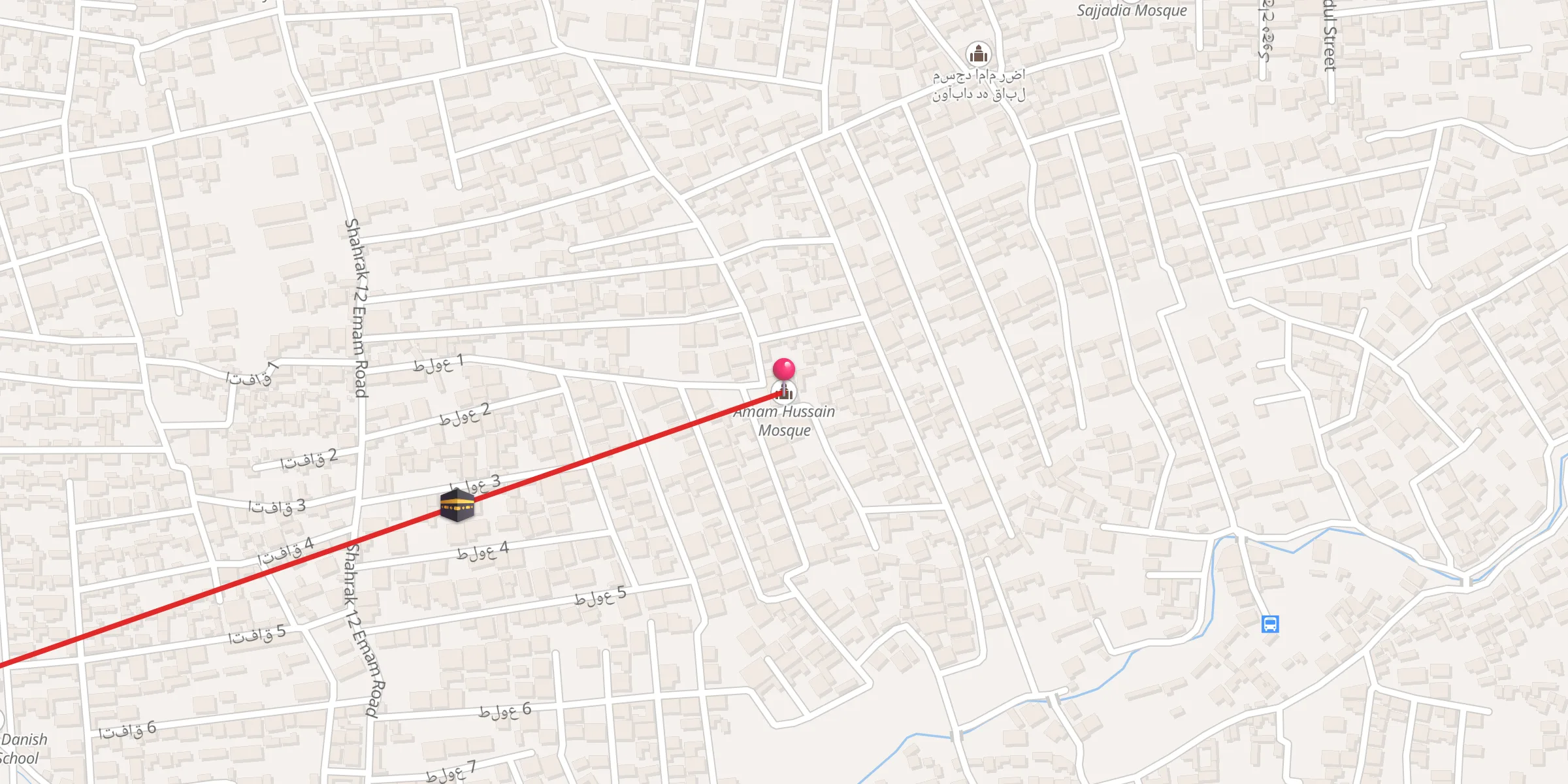Carte de localisation : Amam Hussain Mosque