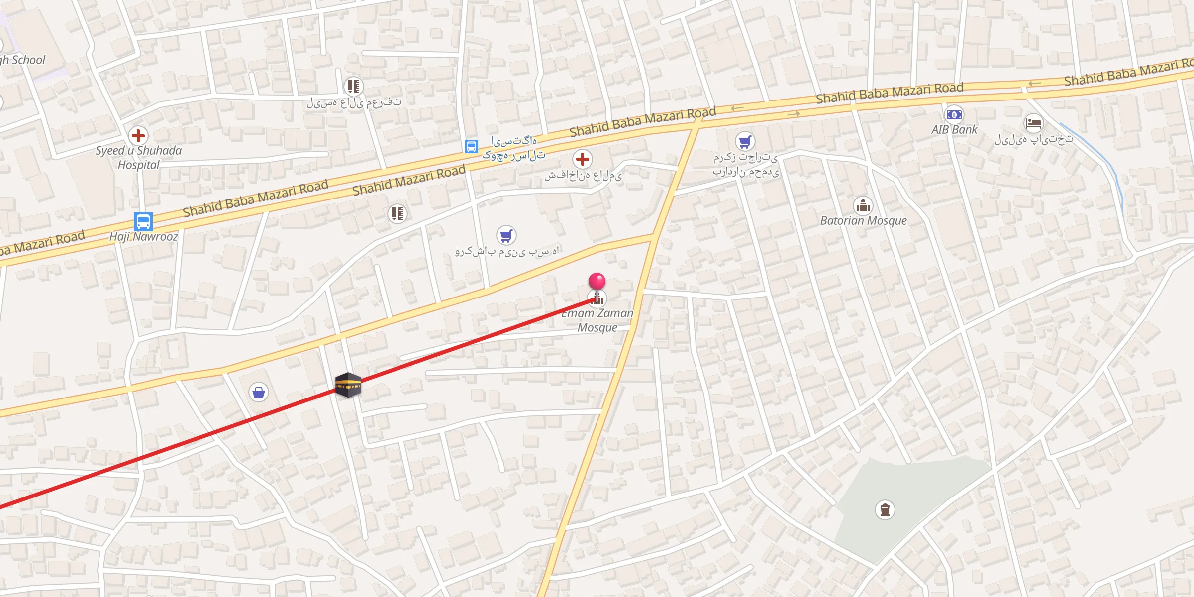 Carte de localisation : Emam Zaman Mosque