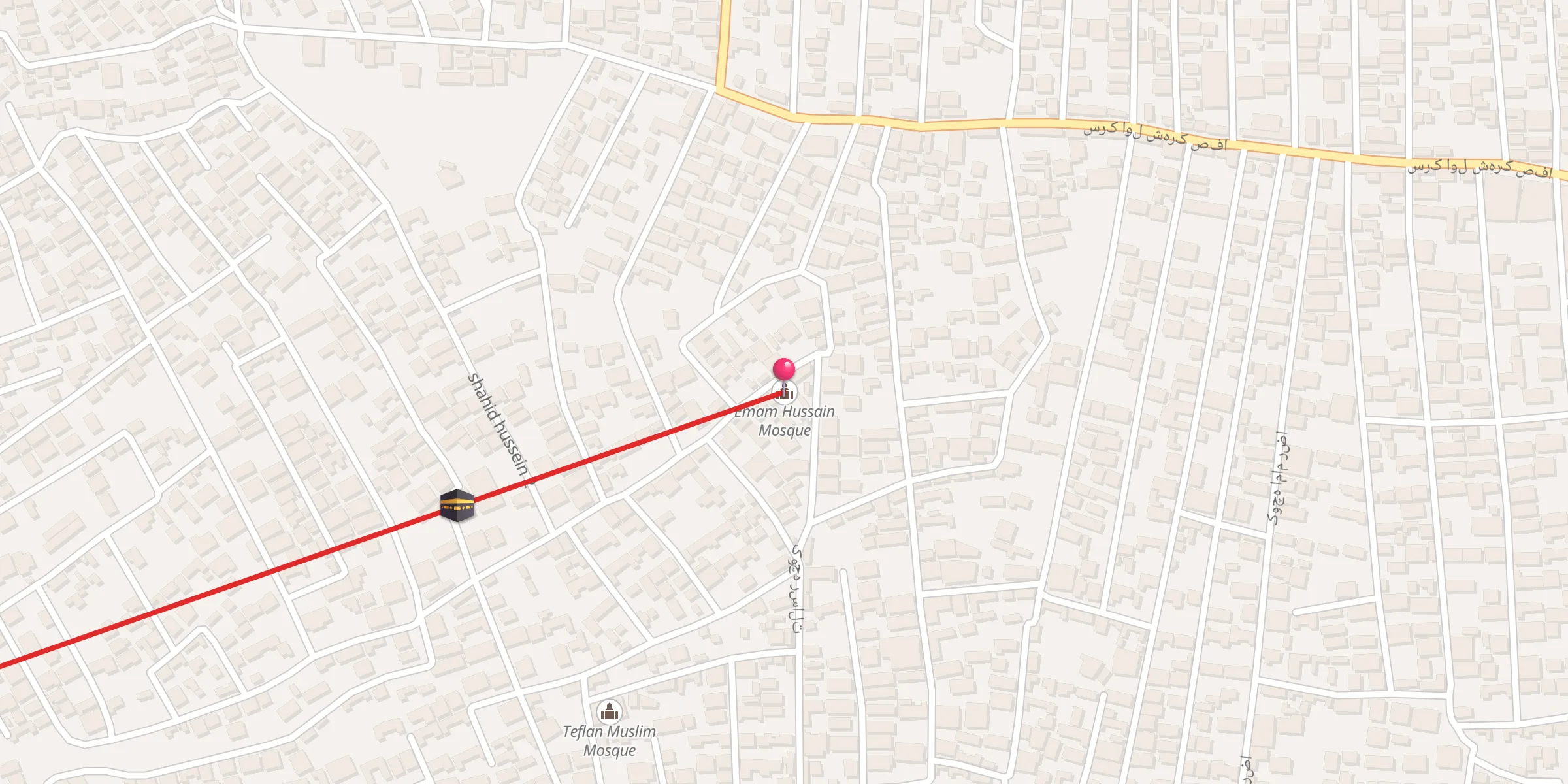Carte de localisation : Emam Hussain Mosque