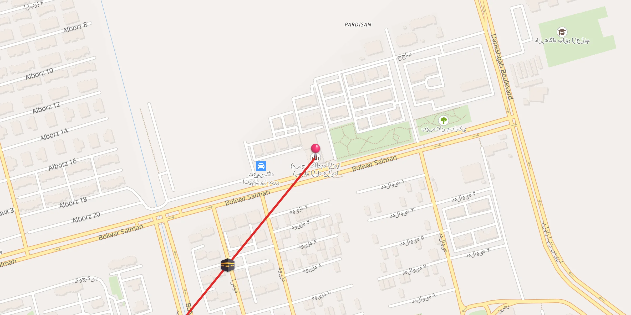 Carte de localisation : (مسجد فاطمه الزهرا(سلام الله علیها