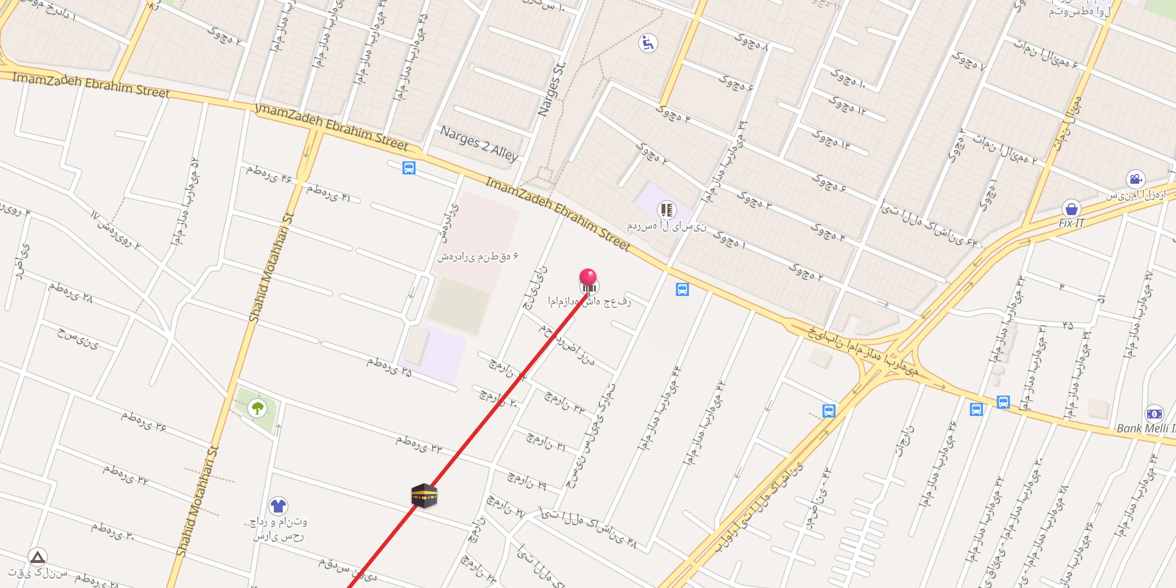 Carte de localisation : امامزاده شاه جعفر