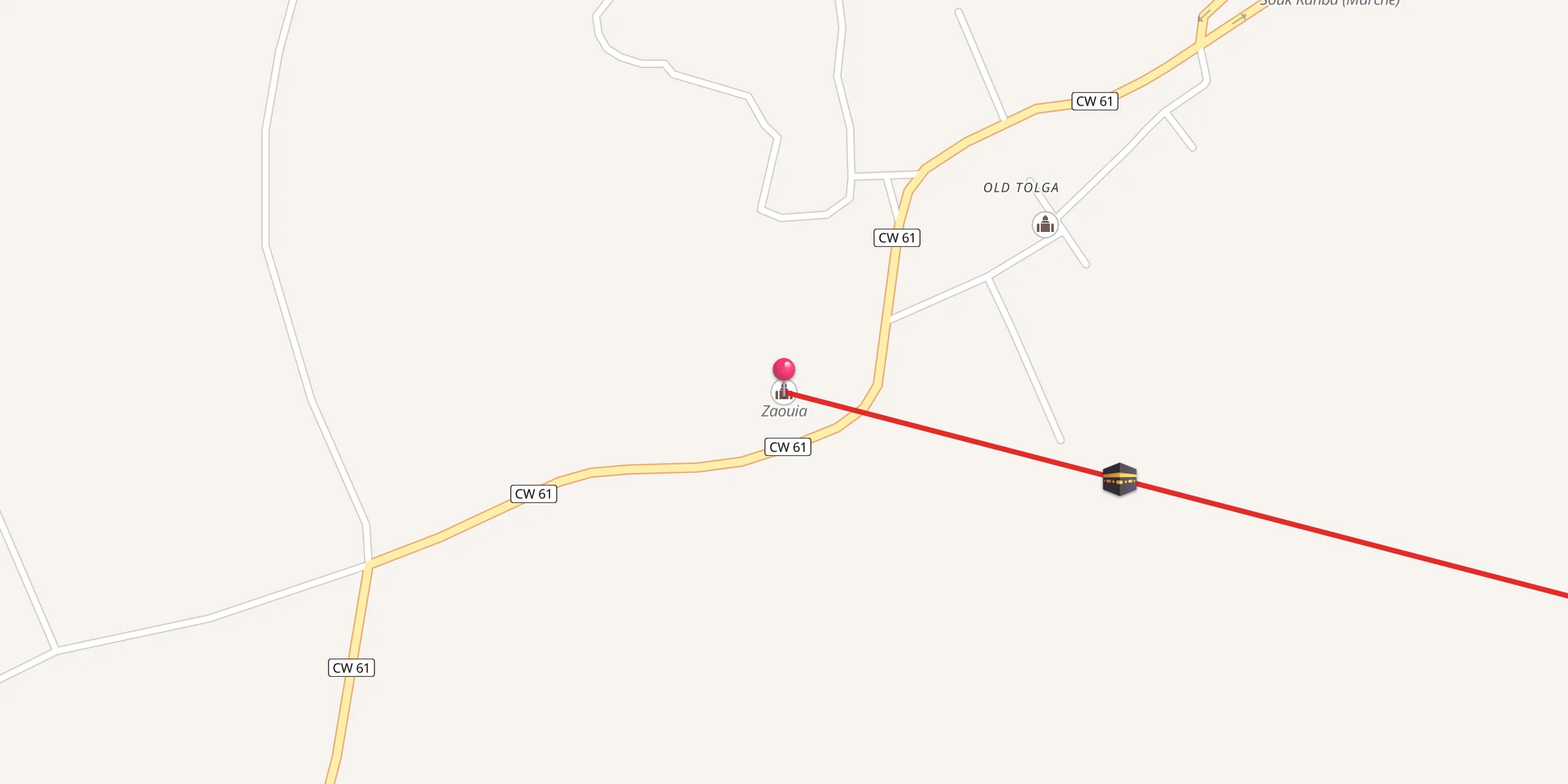 Carte de localisation : زاوية سيدي علي بن عمر الرحمانية العثمانية