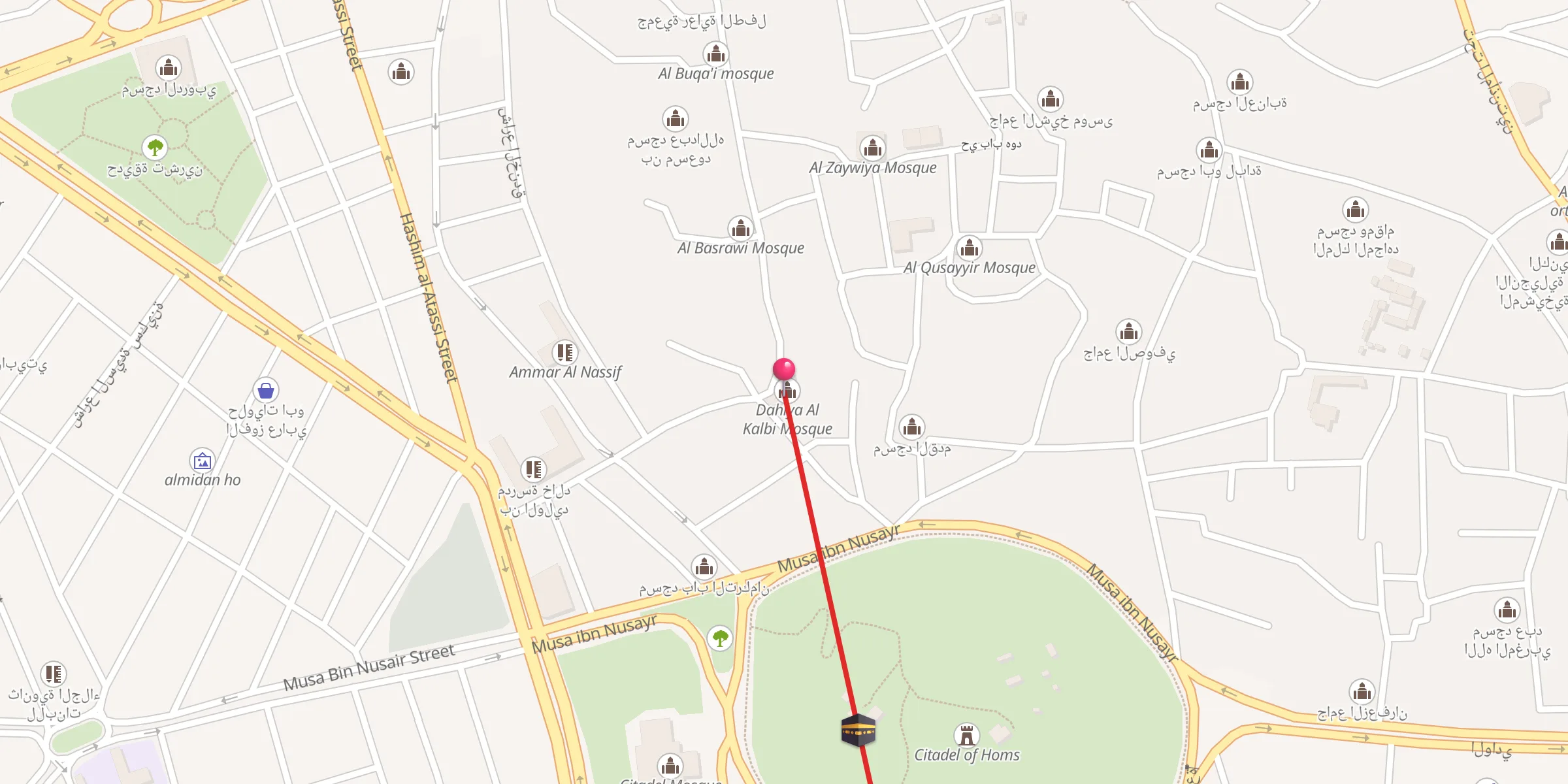 Carte de localisation : Dahiya Al Kalbi Mosque