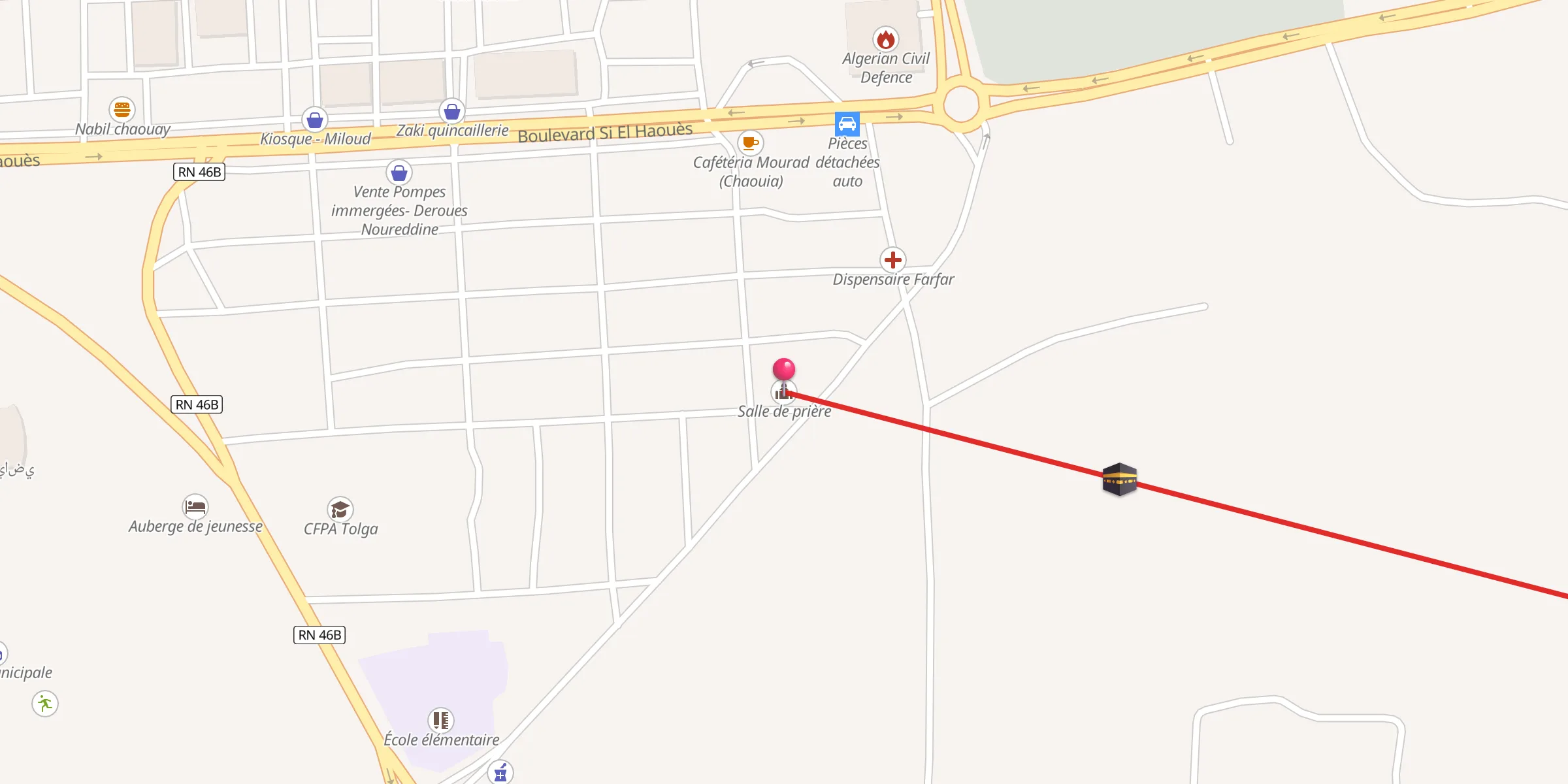 Carte de localisation : مصلى بلال بن رباح