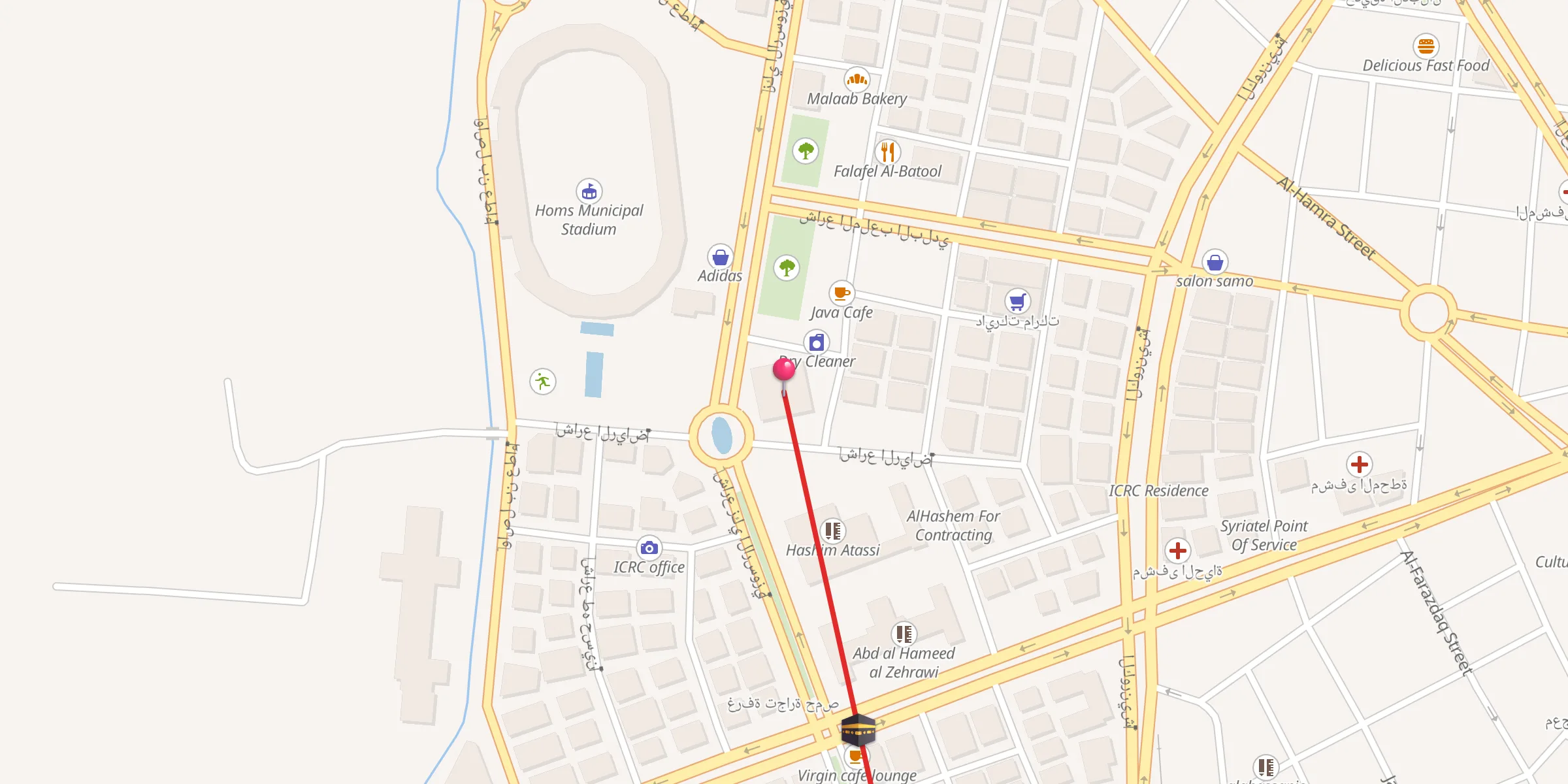 Carte de localisation : Umar Bin Al-Khattab Mosque