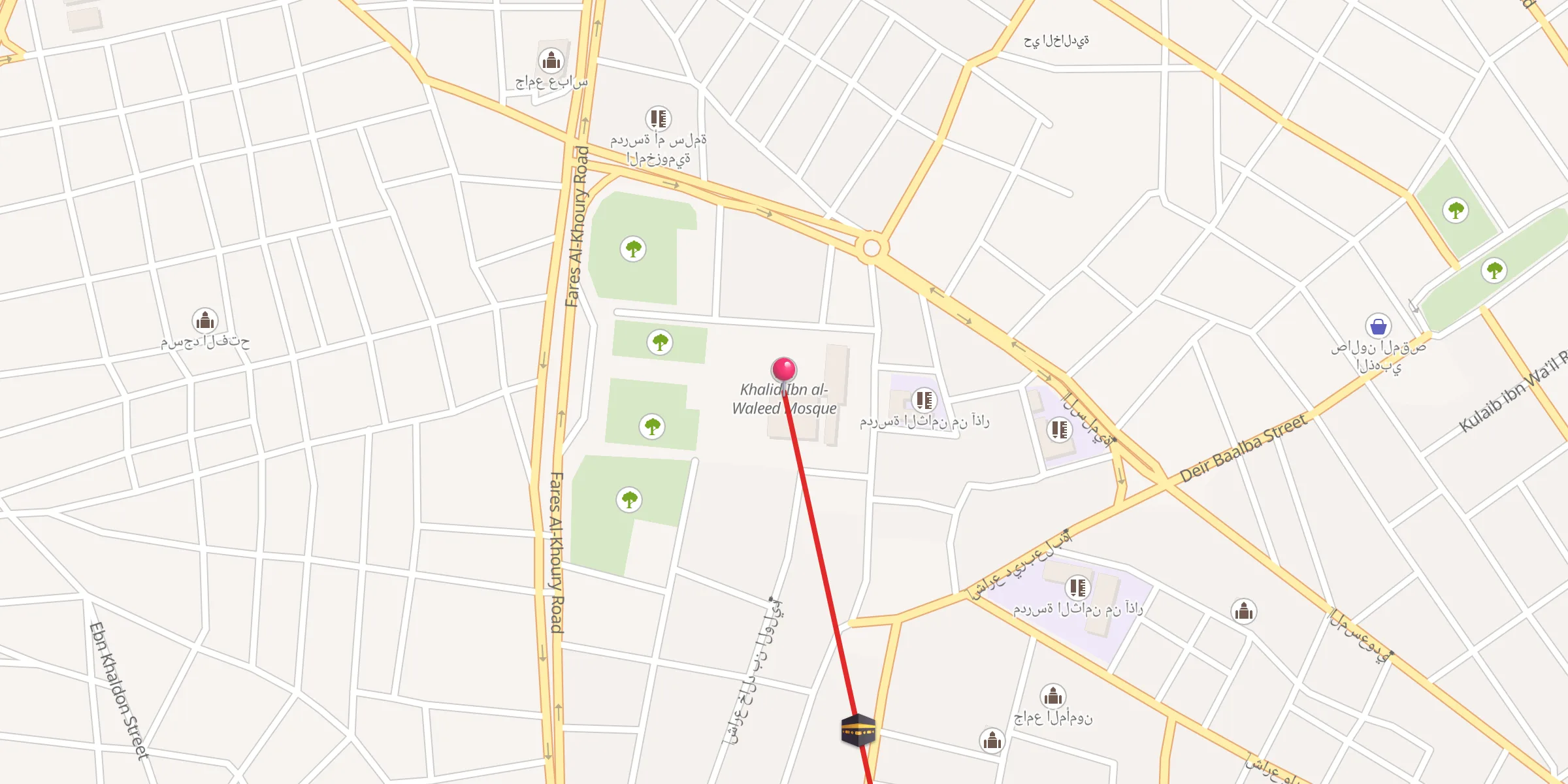 Carte de localisation : Khalid Ibn al-Waleed Mosque