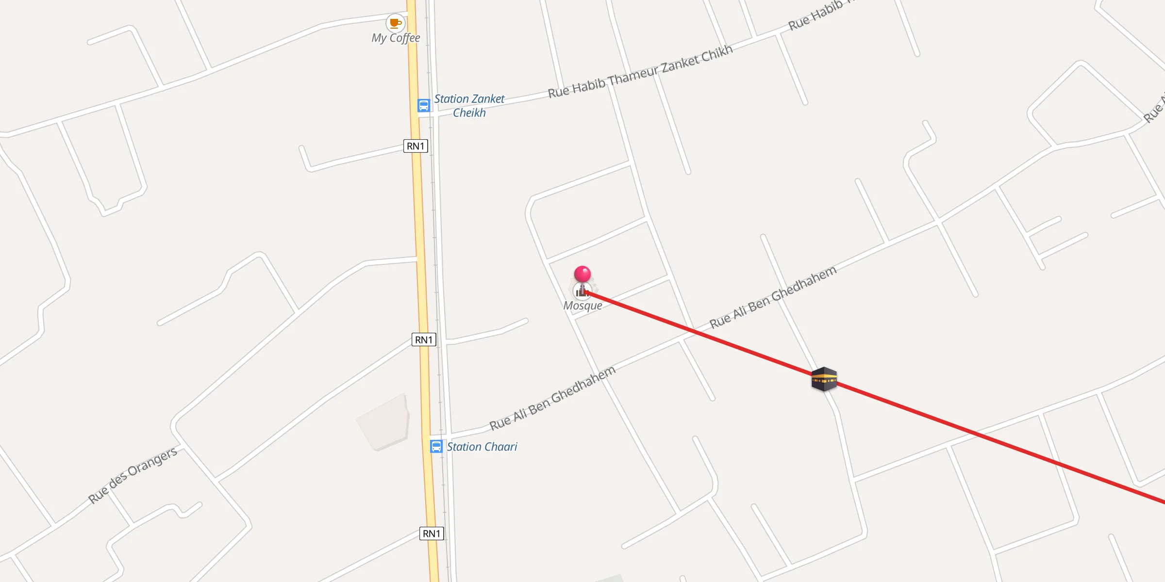 Carte de localisation : جامع السيدة عائشة