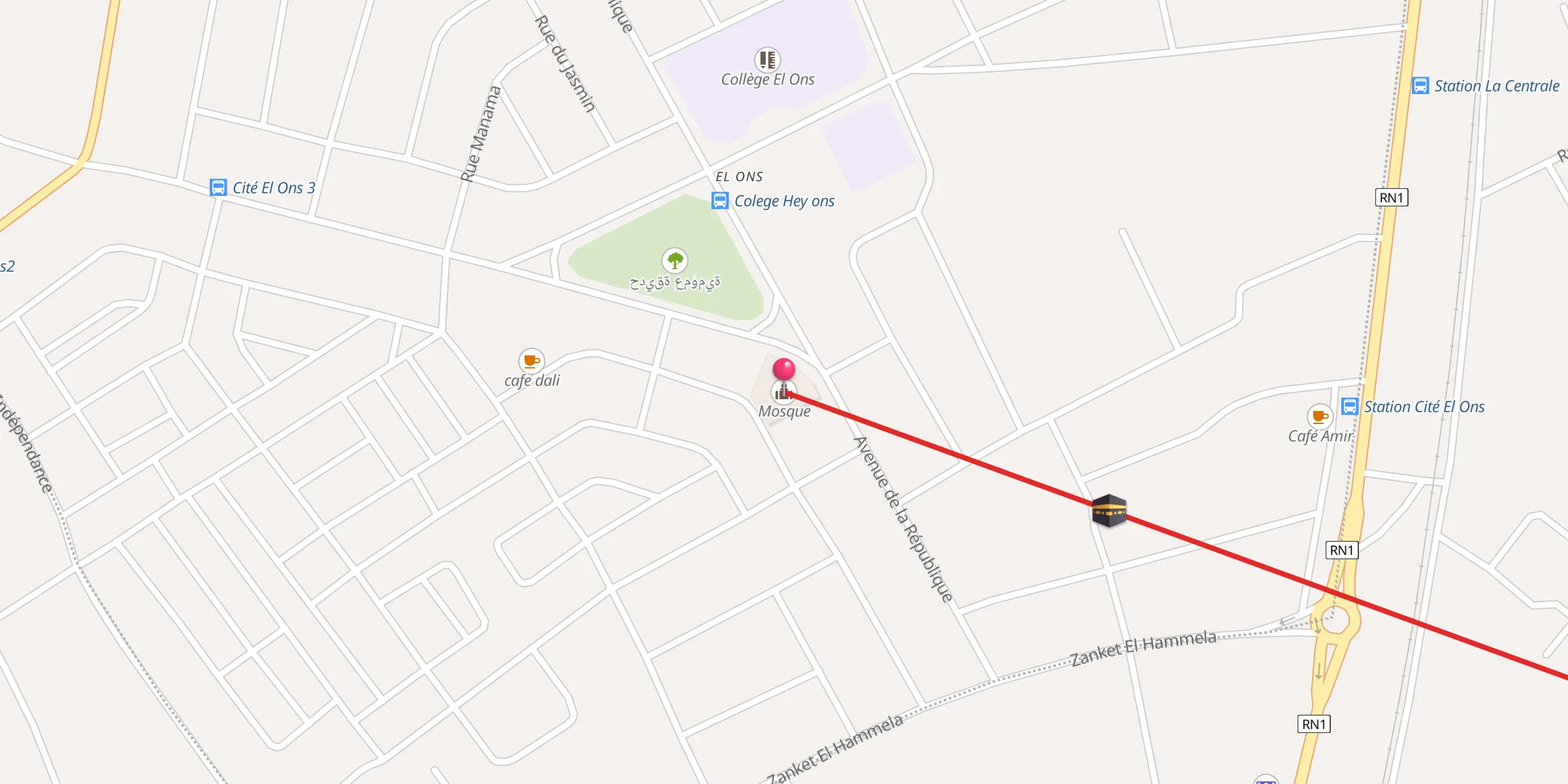 Carte de localisation : جامع التوفيق