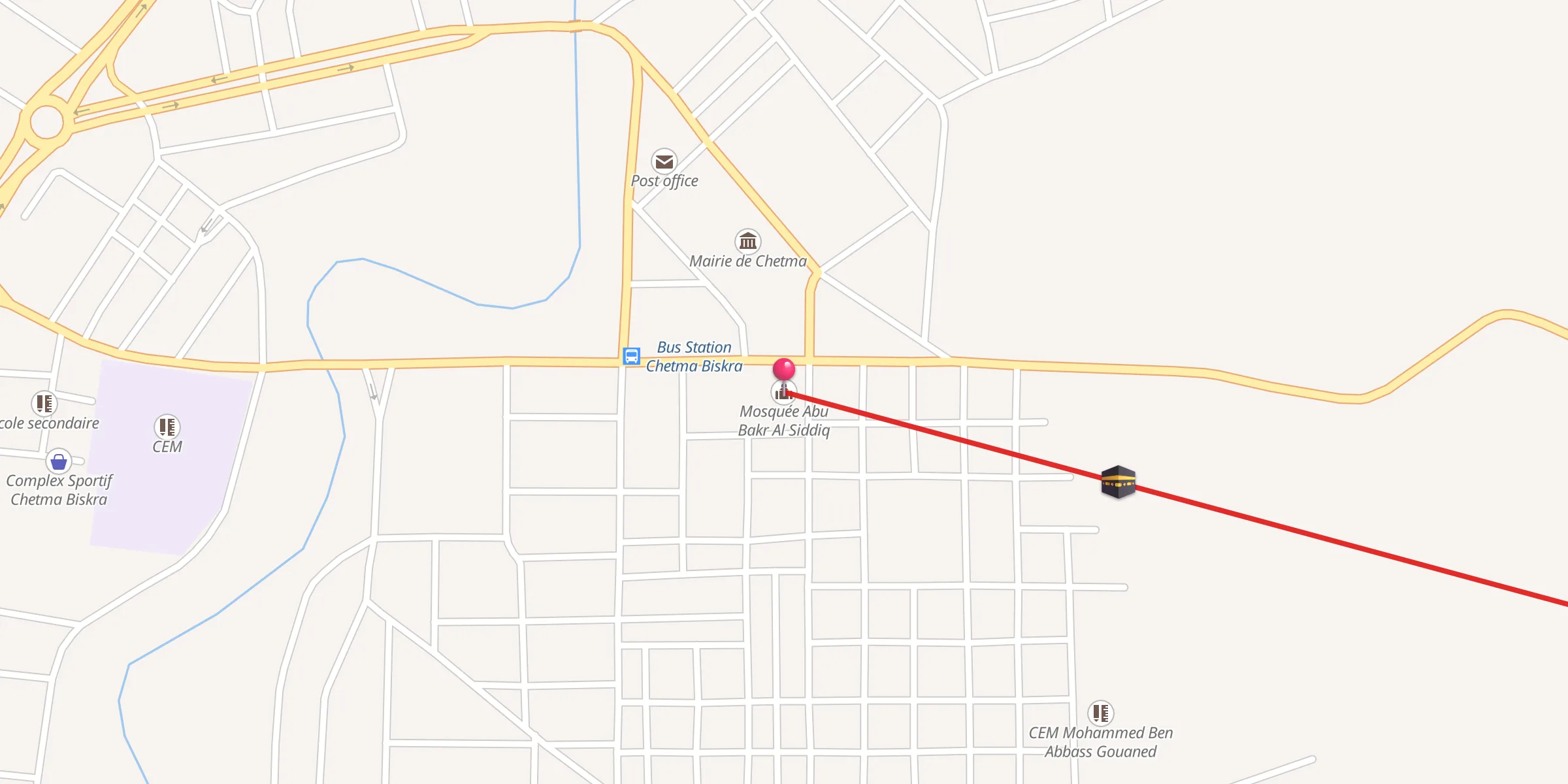 Carte de localisation : Mosquée Abu Bakr Al Siddiq