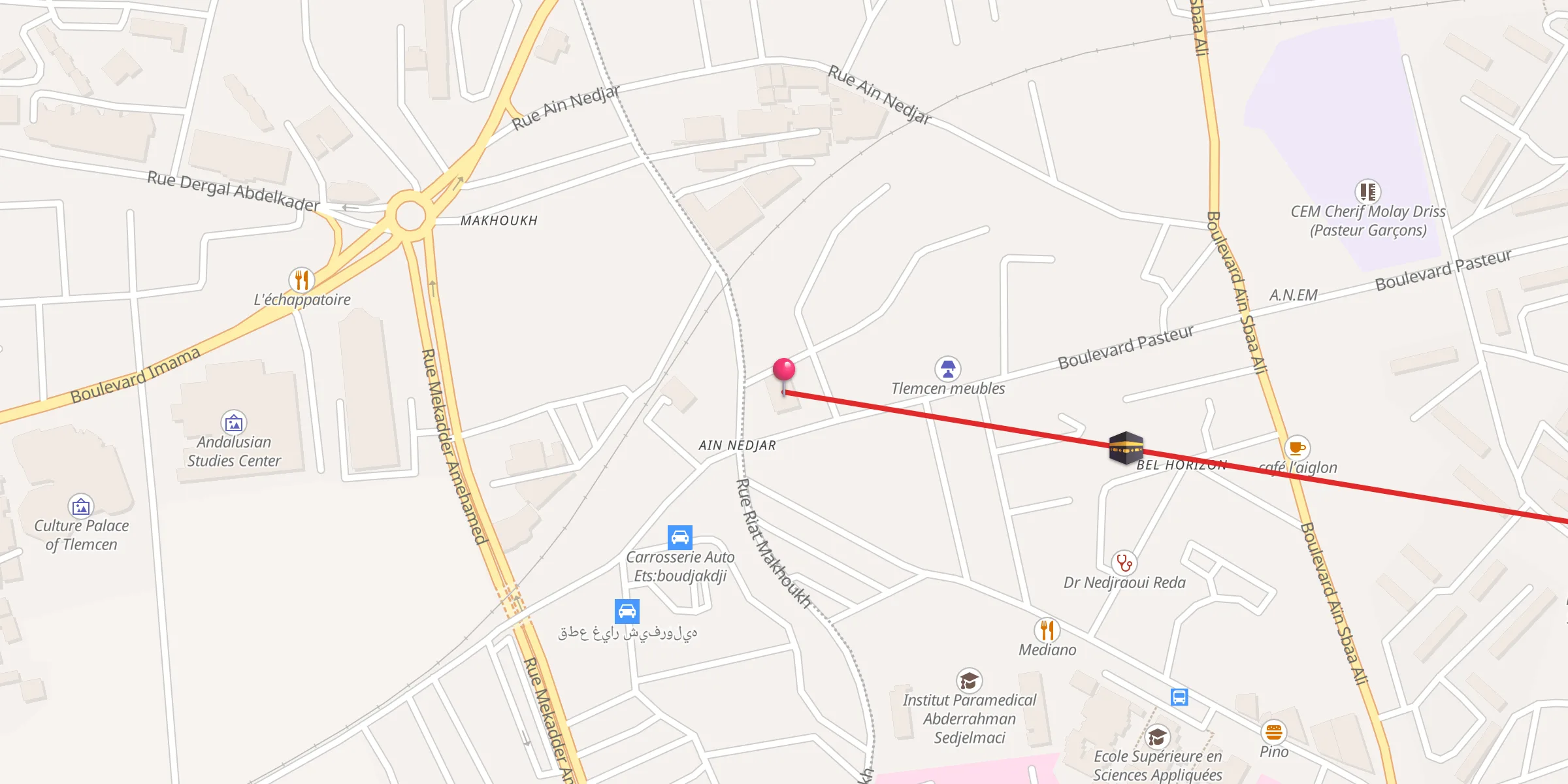 Carte de localisation : Mosquée El Moussalla