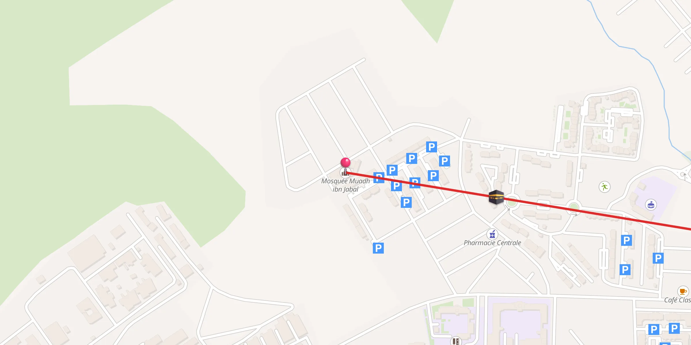 Carte de localisation : mosque mouadh ben djabel مسجد معاذ ابن جبل