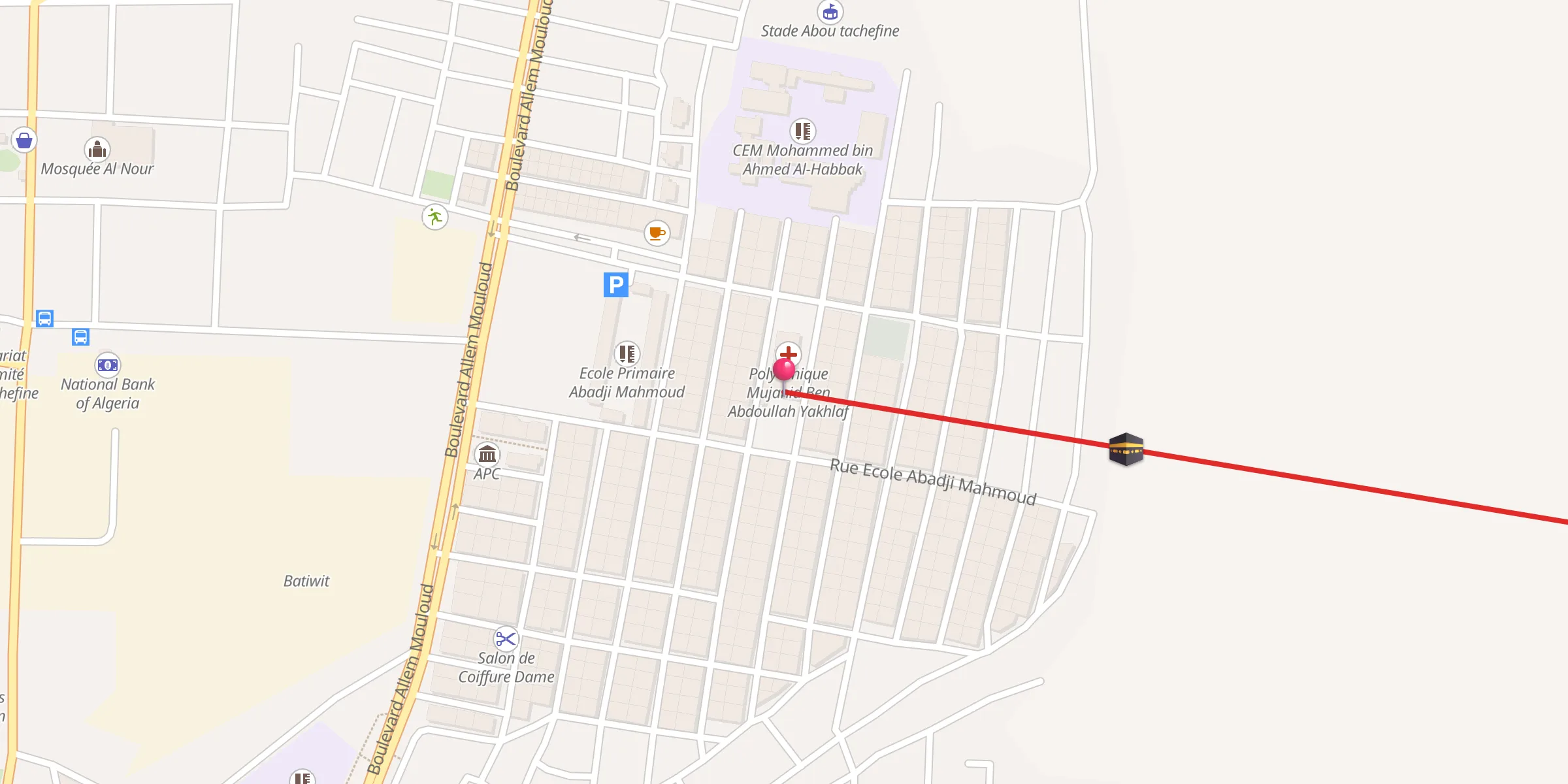 Carte de localisation : جامع عائشة أم المؤمنين