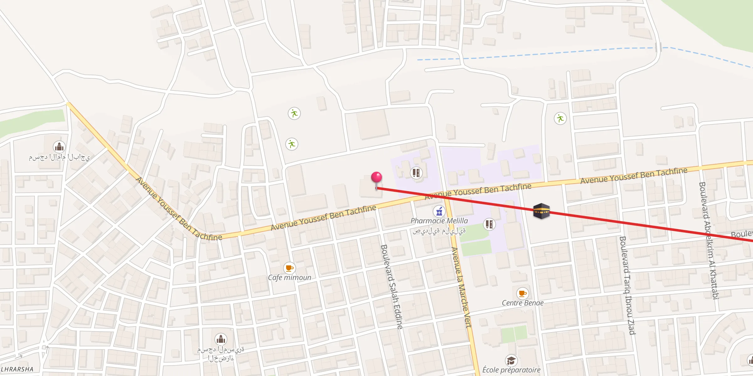 Carte de localisation : المسجد المركزي الدريوش