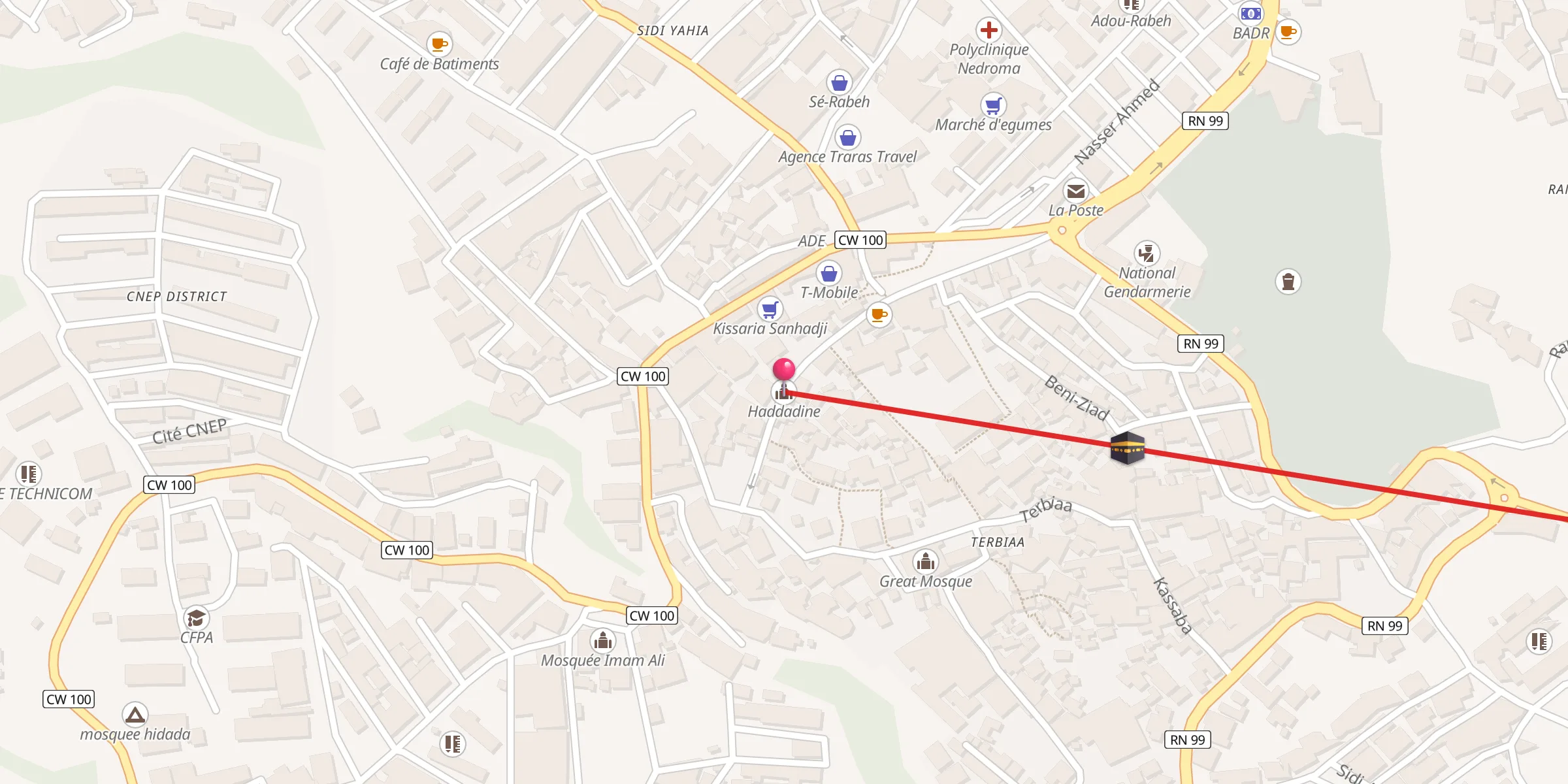 Carte de localisation : Haddadine