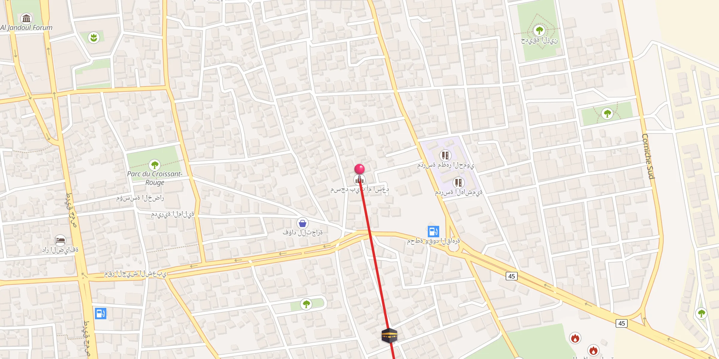 Carte de localisation : مسجد بيت أم اسعد