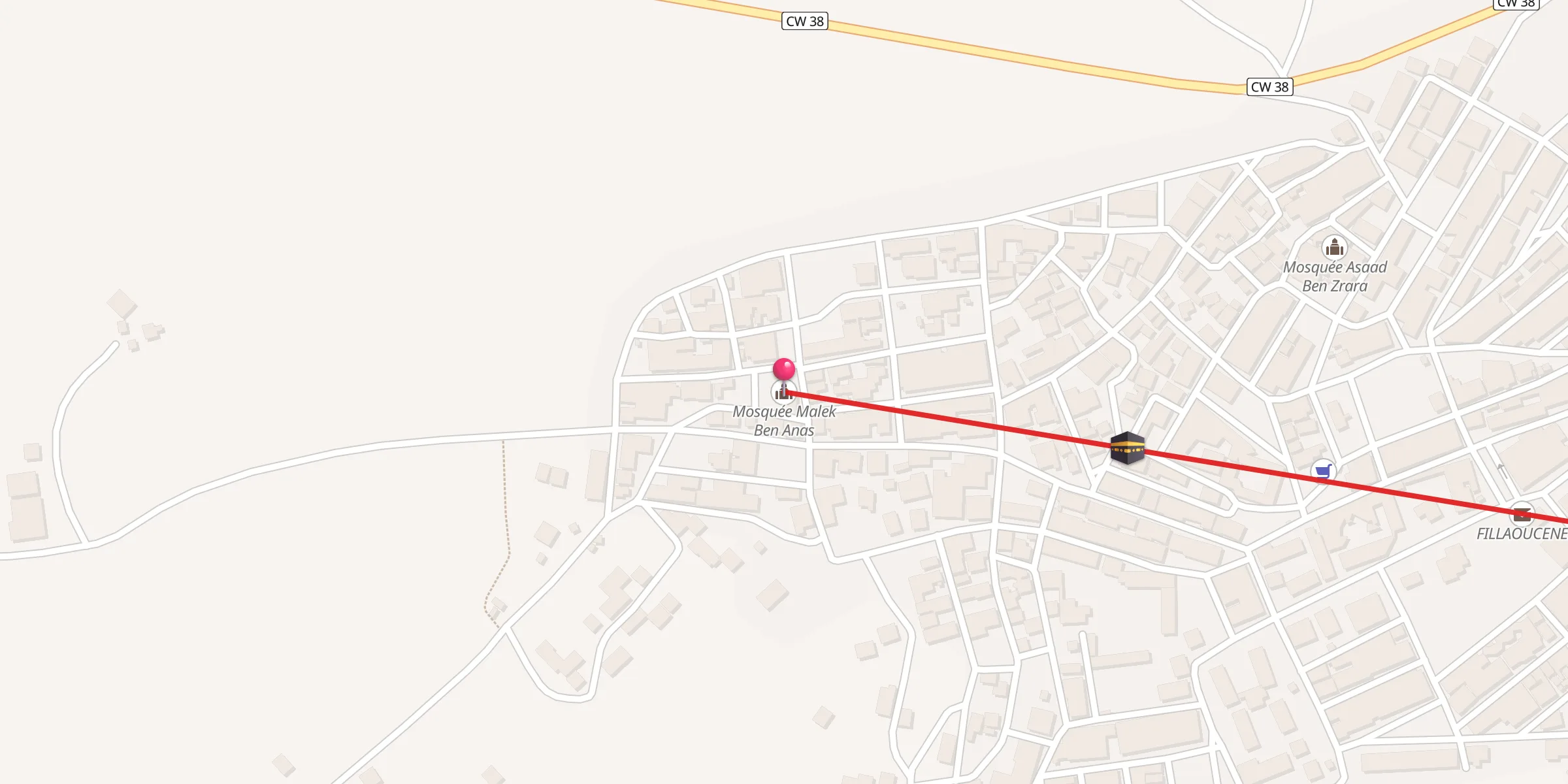 Carte de localisation : Mosquée Malek Ben Anas