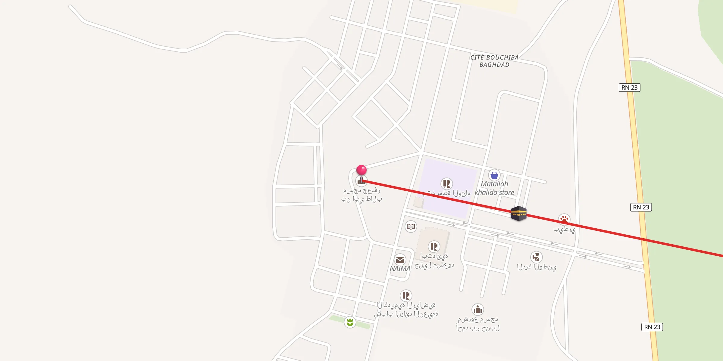 Carte de localisation : مسجد جعفر بن ابي طالب