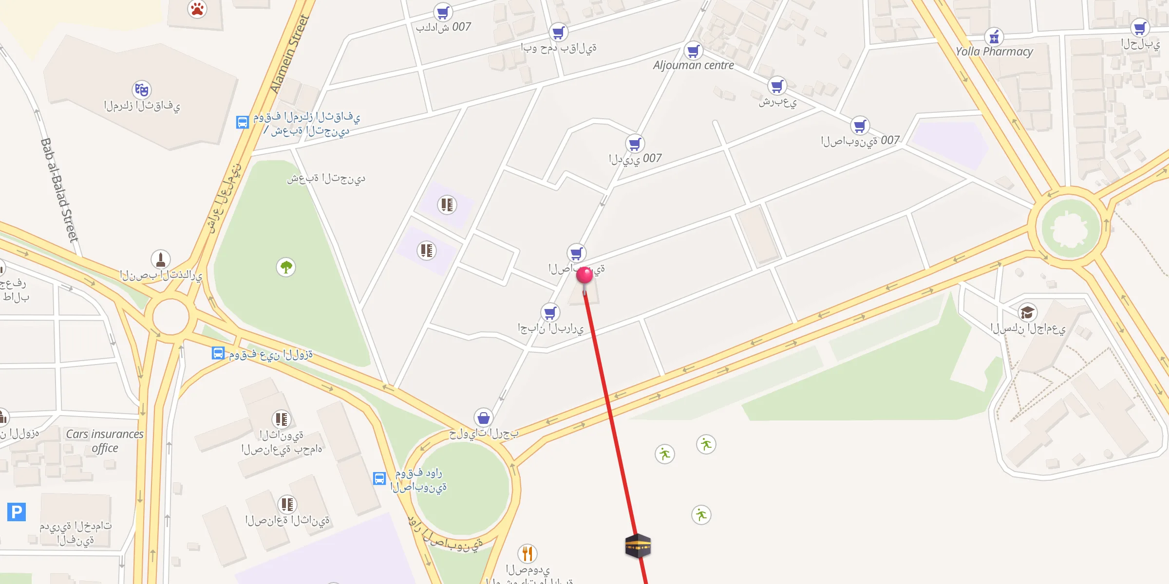 Carte de localisation : جامع الشهداء