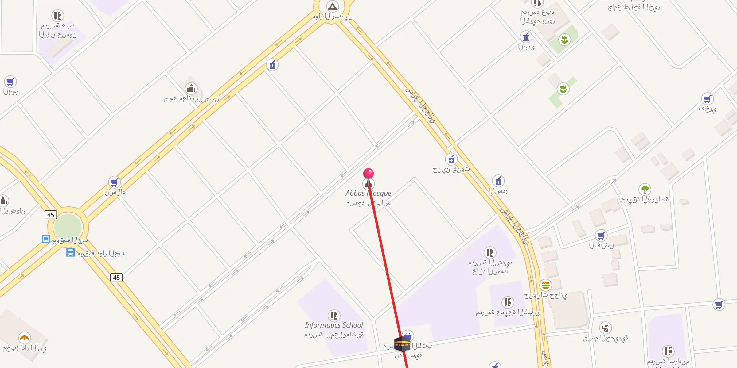 Carte de localisation : Abbas Mosque مسجد العباس