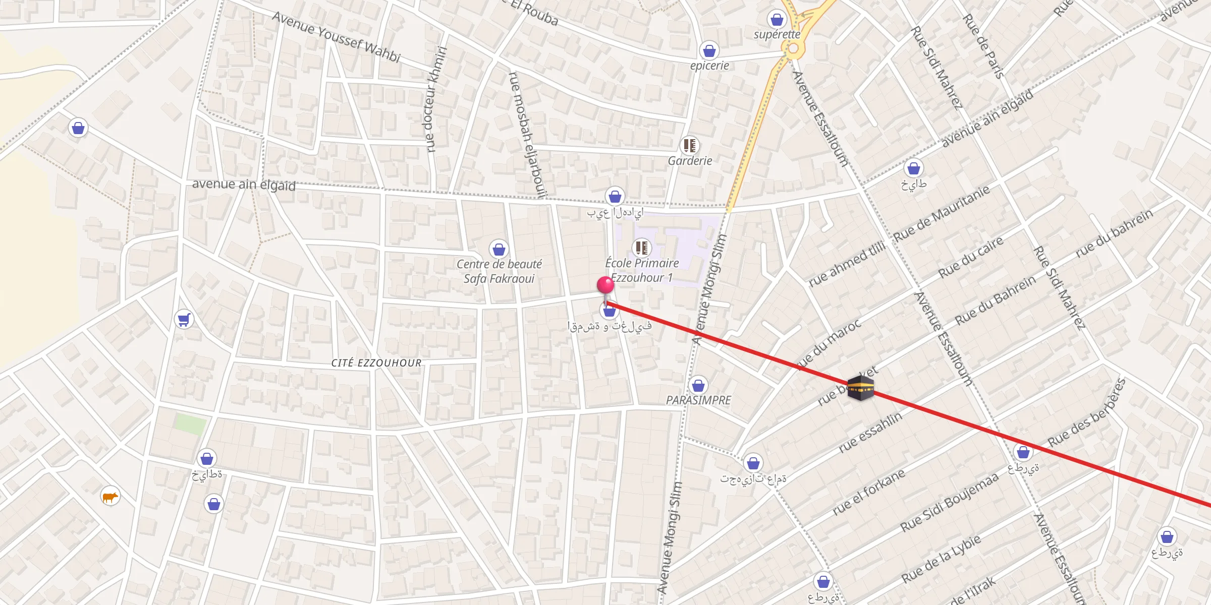 Carte de localisation : جامع الحاج علالة