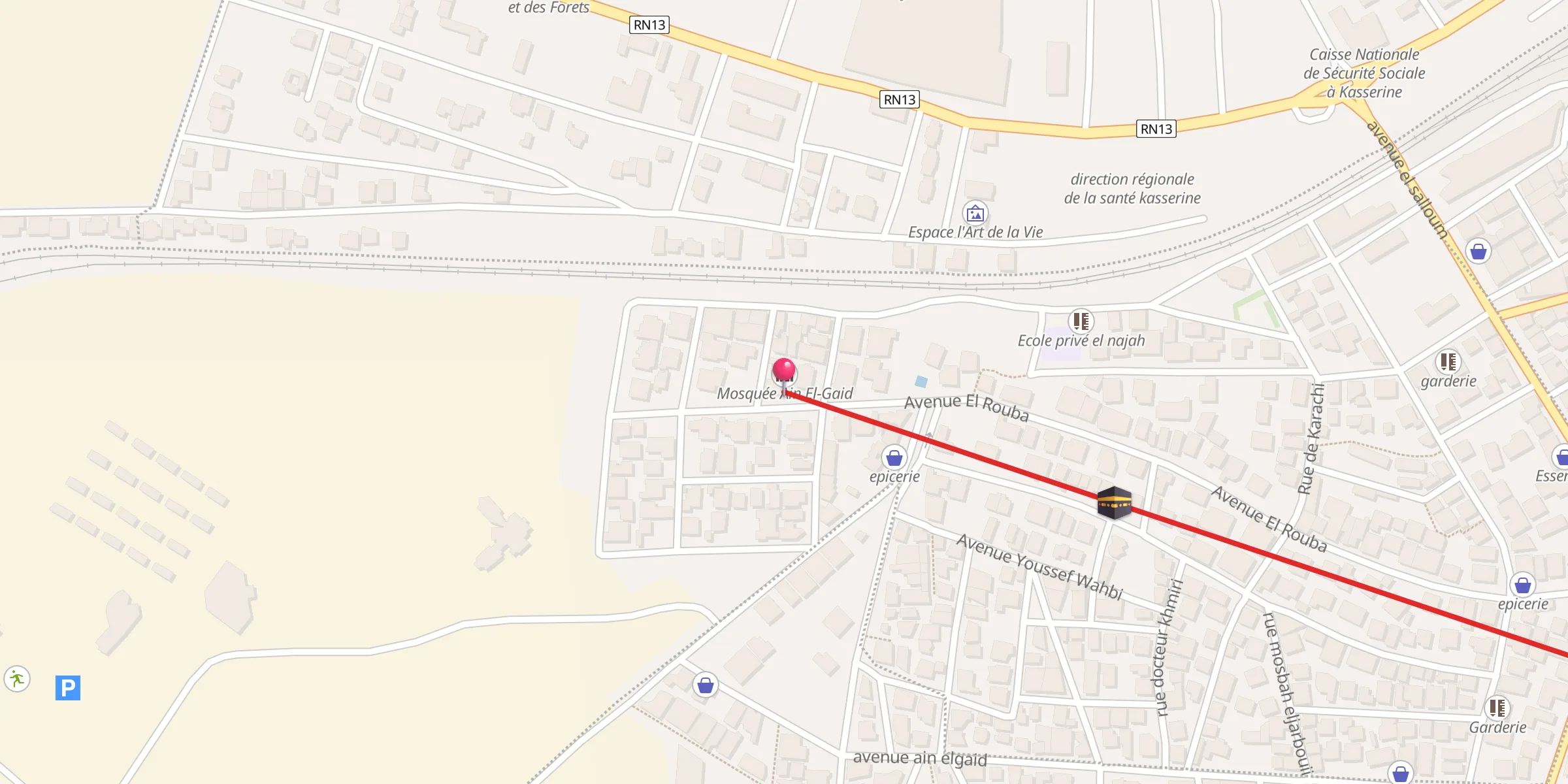 Carte de localisation : مسجدعين القايد