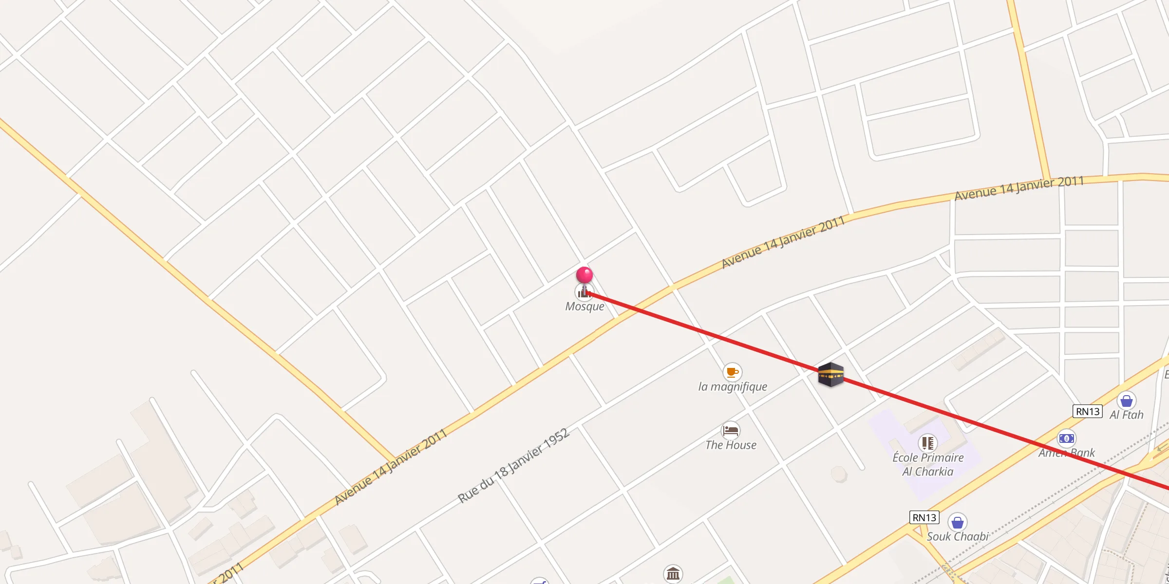 Carte de localisation : جامع عمار بن الطاهر