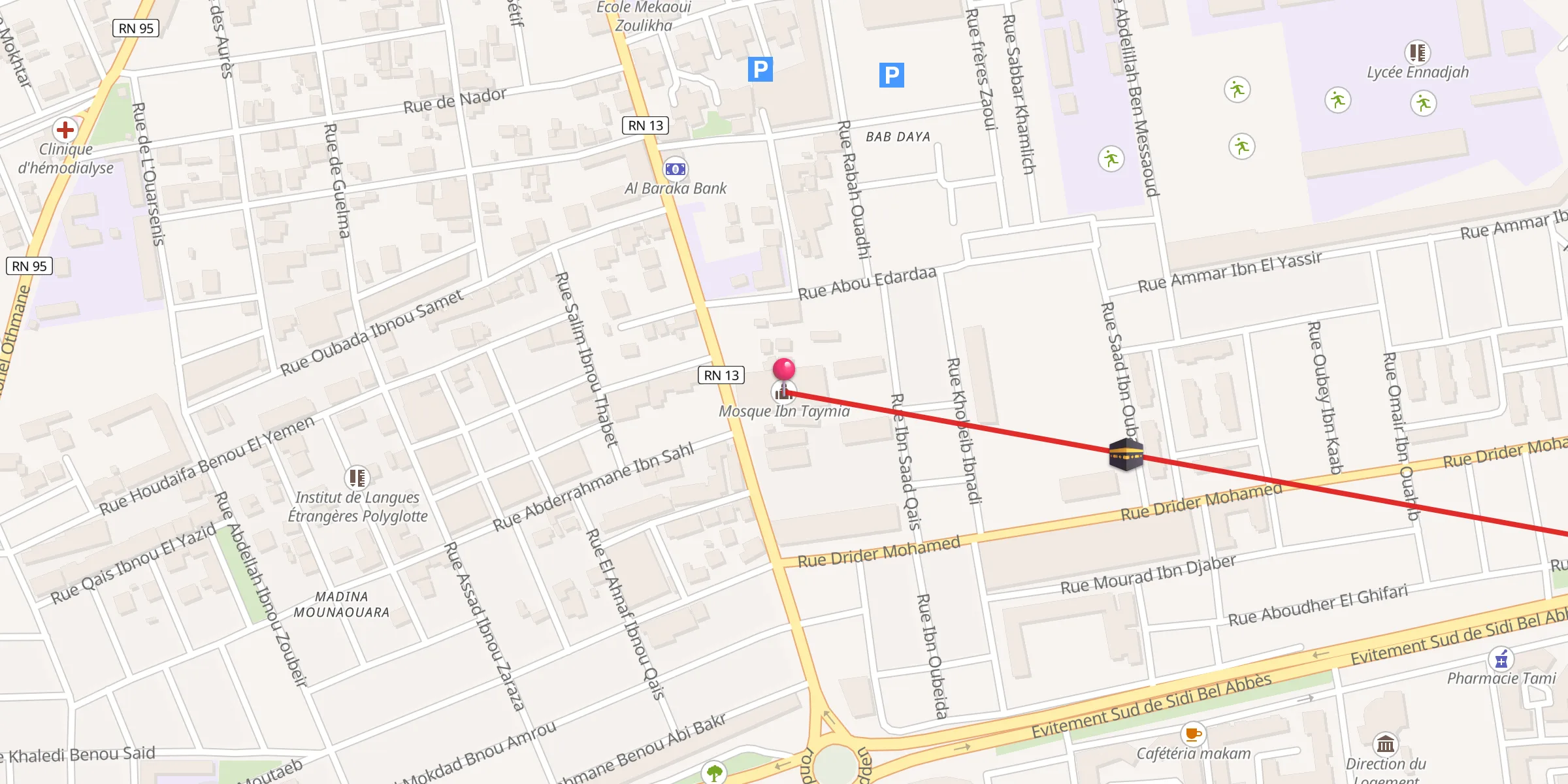 Carte de localisation : Mosque Ibn Taymia