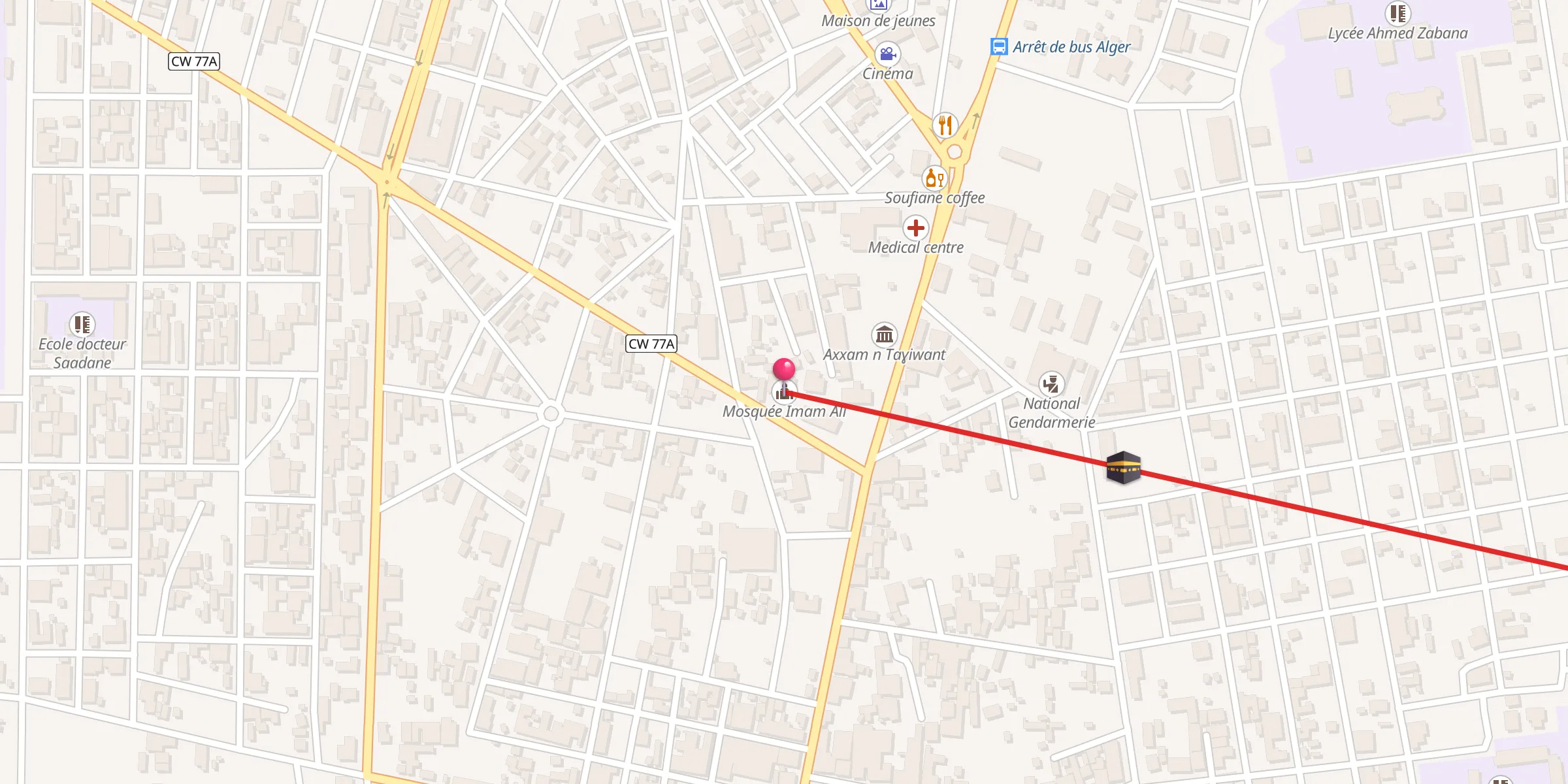 Carte de localisation : Mosquée Imam Ali