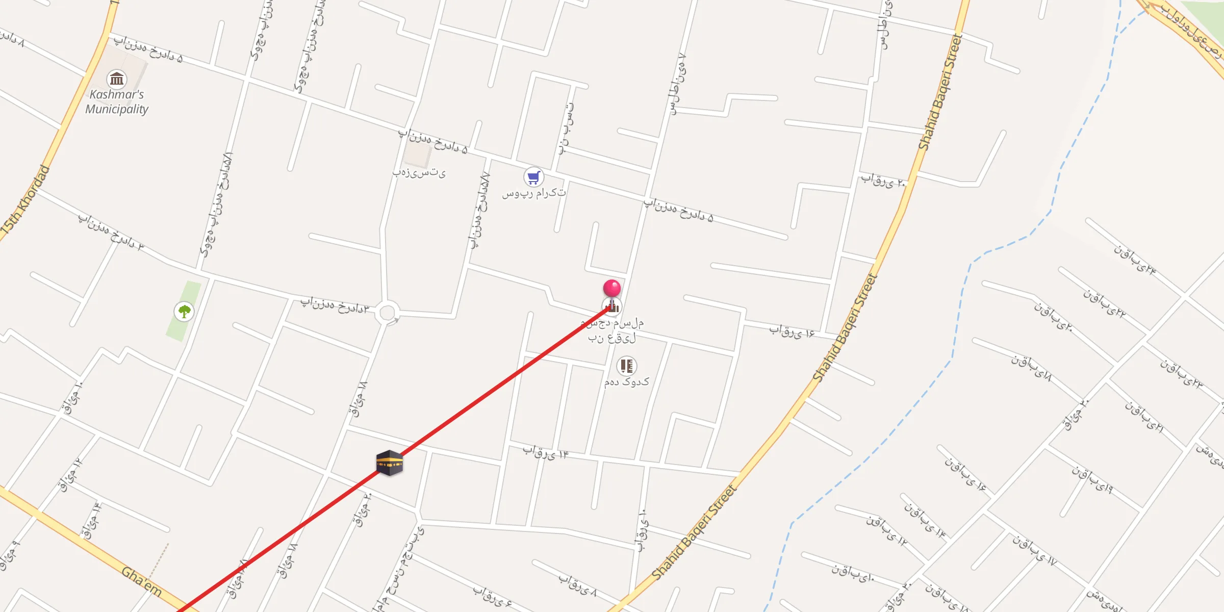 Carte de localisation : مسجد مسلم بن عقیل