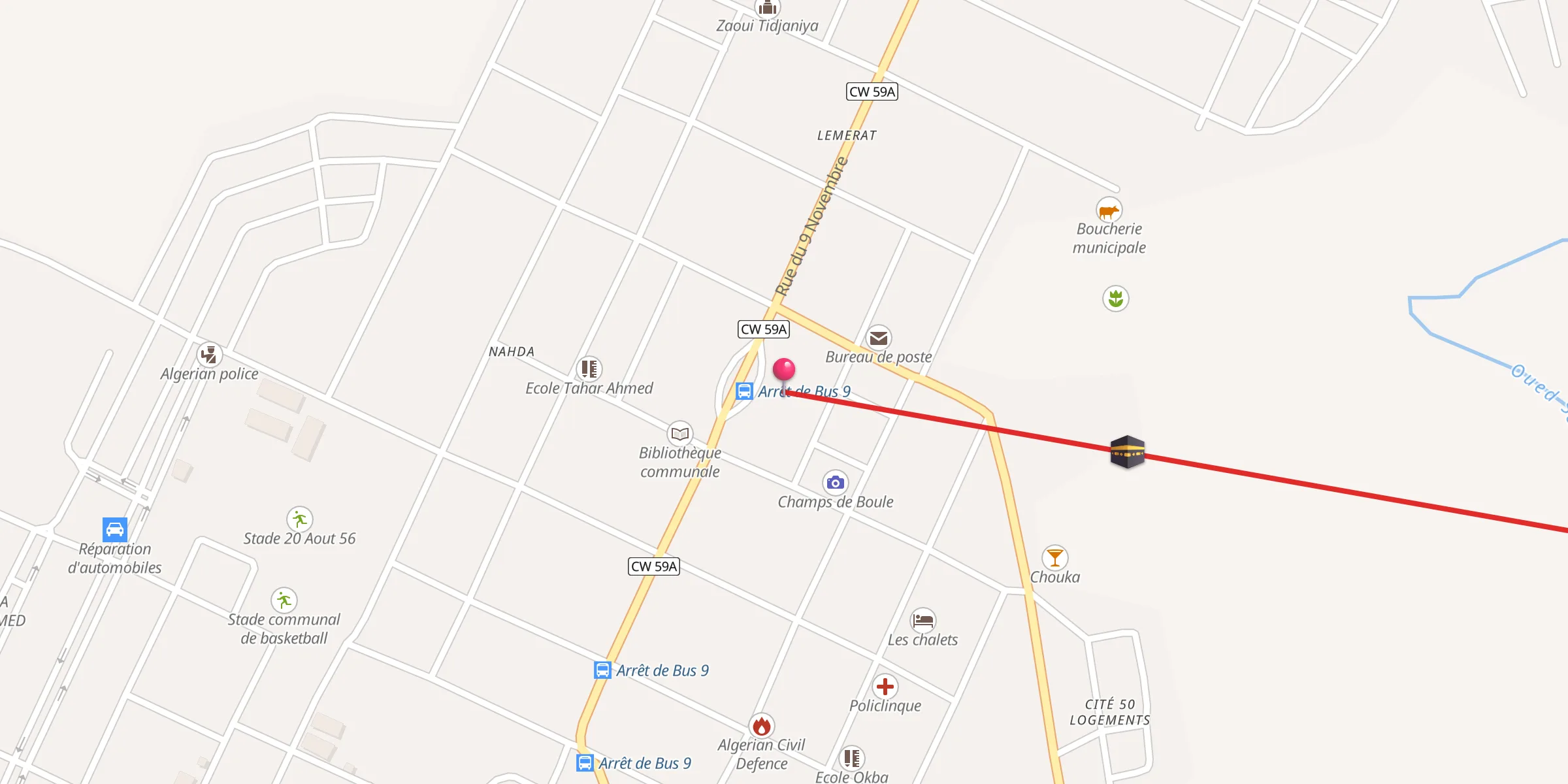 Carte de localisation : Mosquée Ibn Majah
