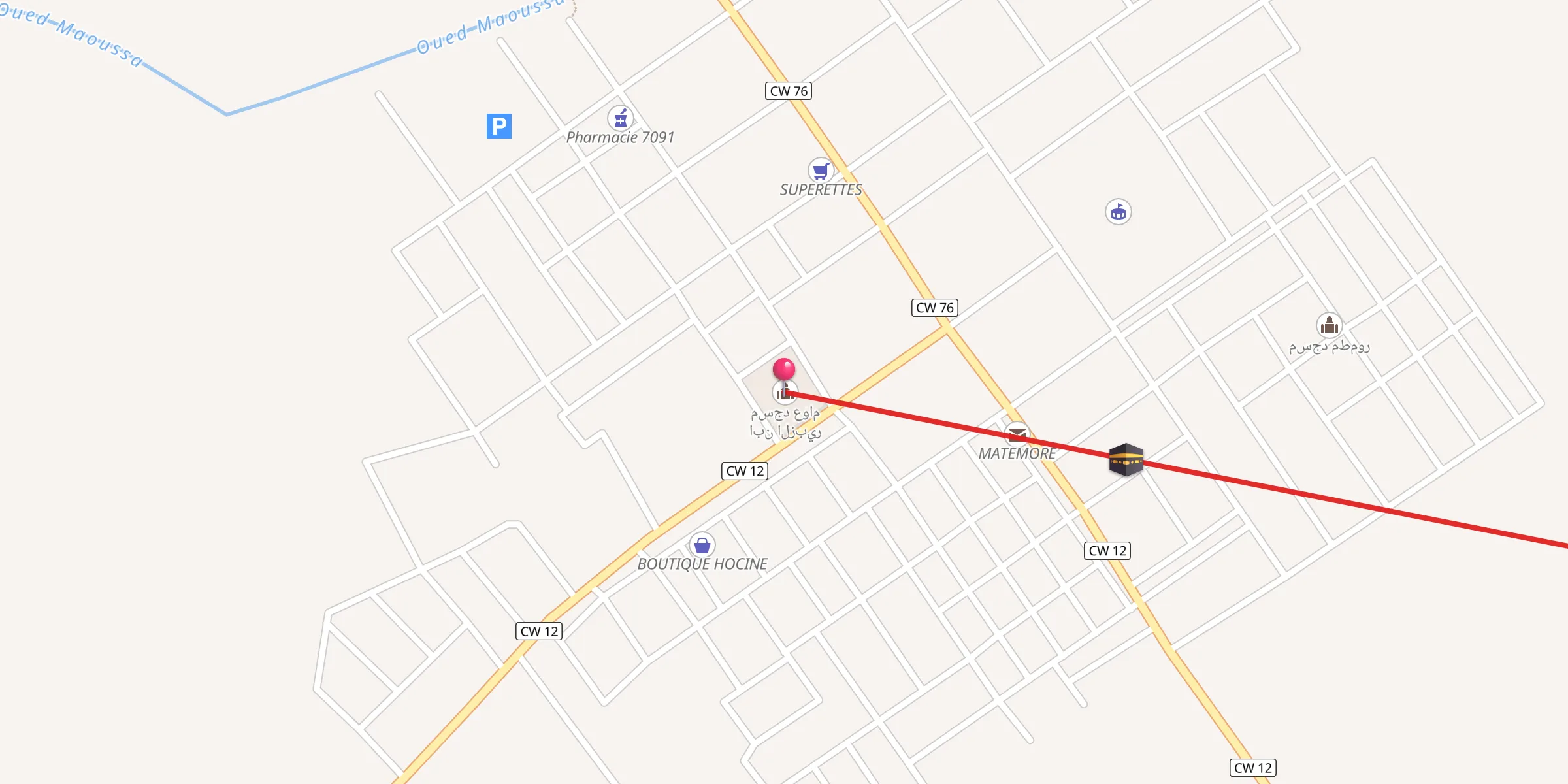 Carte de localisation : مسجد عوام ابن الزبير
